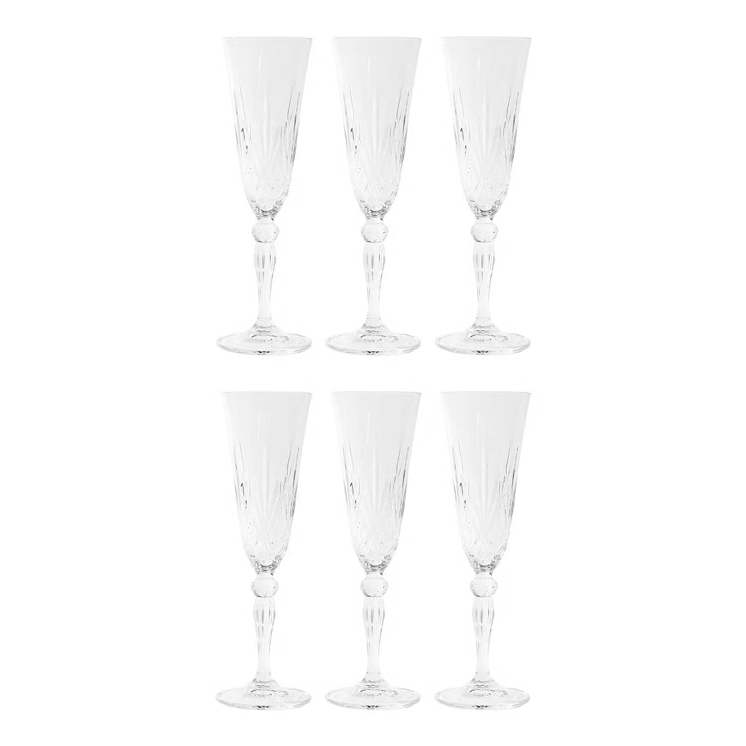 CRYSTAL CLUB Champagnerglas 6er-Set - Kristallglas - Transparent