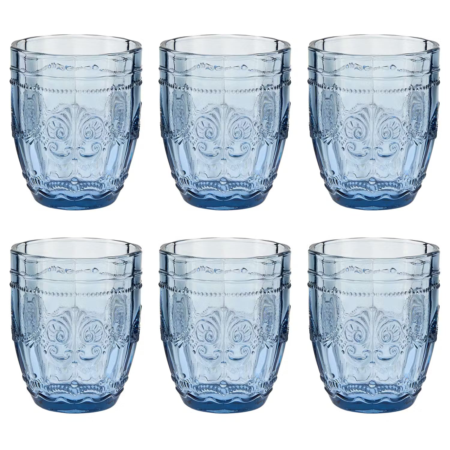 VICTORIAN Trinkglas 6er-Set - Farbglas - Blau