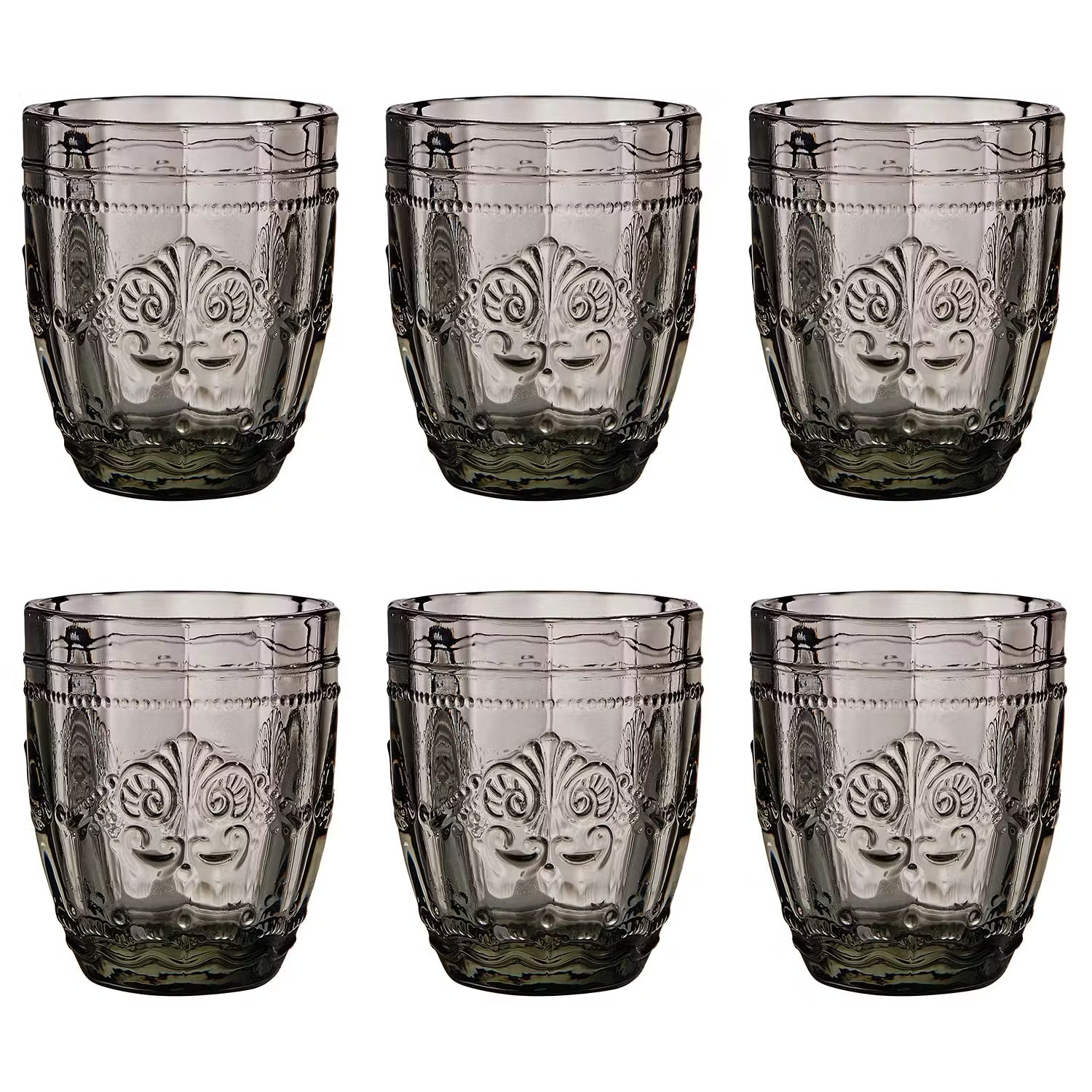 VICTORIAN Trinkglas 6er-Set - Farbglas - Schwarz