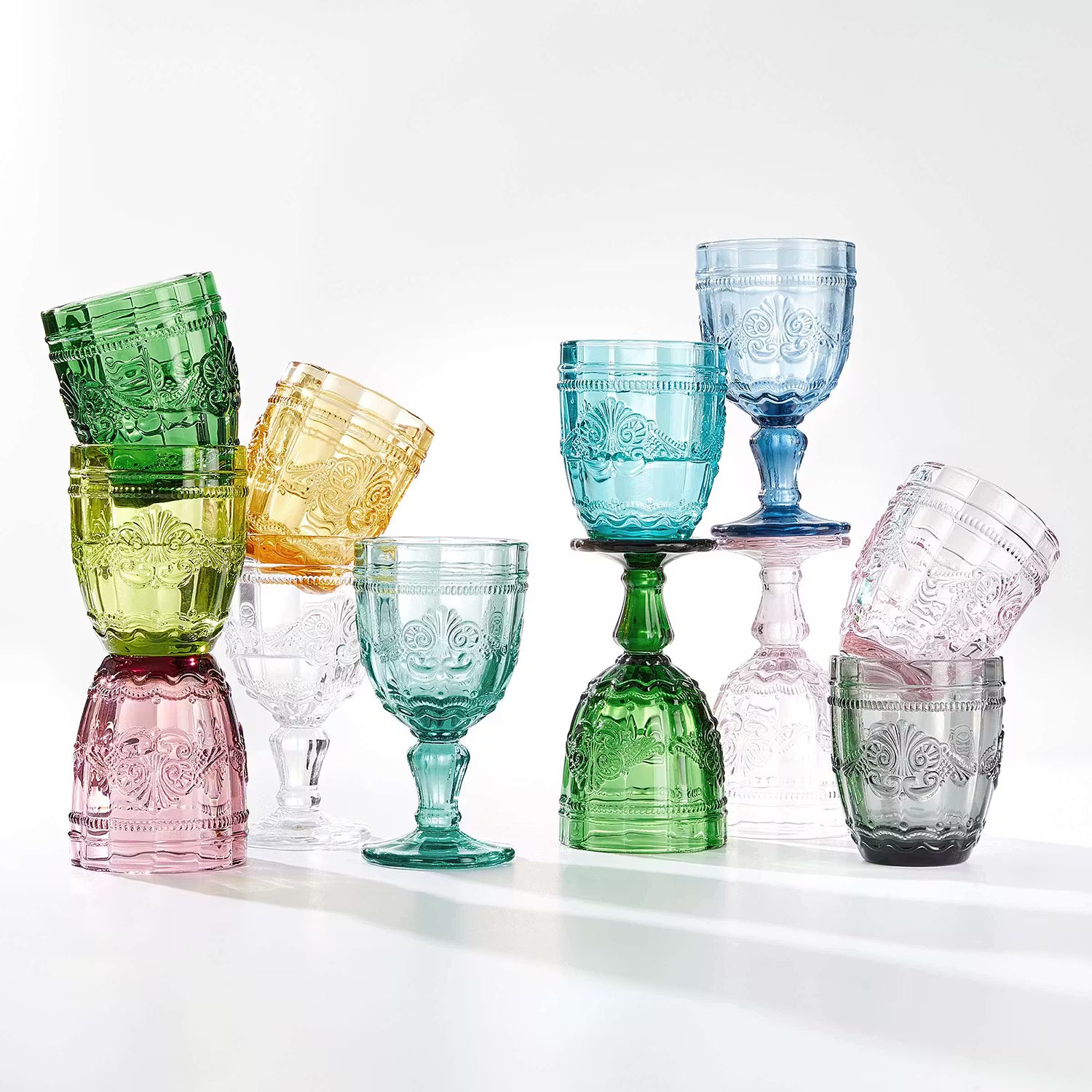 VICTORIAN Trinkglas 6er-Set - Farbglas - Schwarz