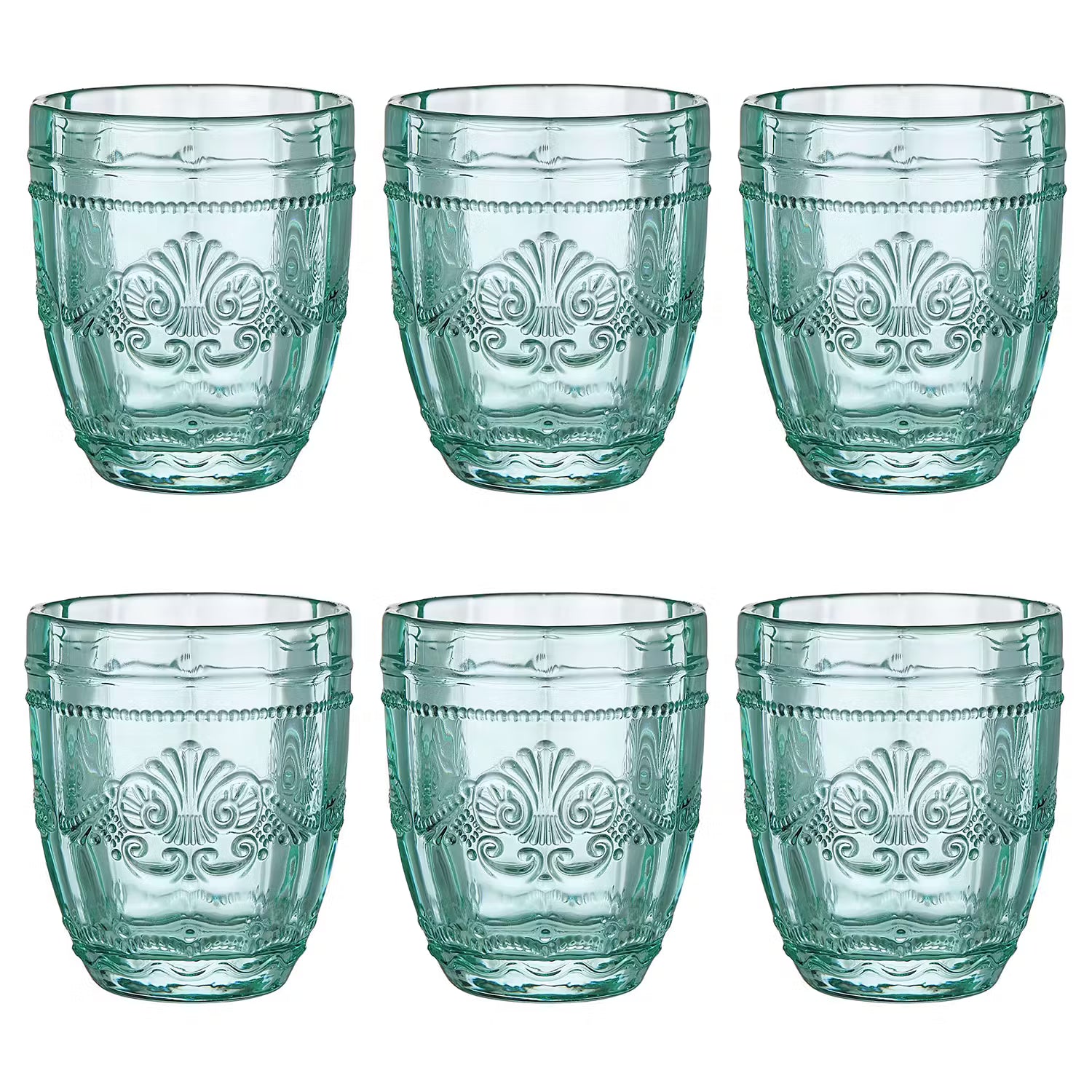 VICTORIAN Trinkglas 6er-Set - Farbglas - Grün