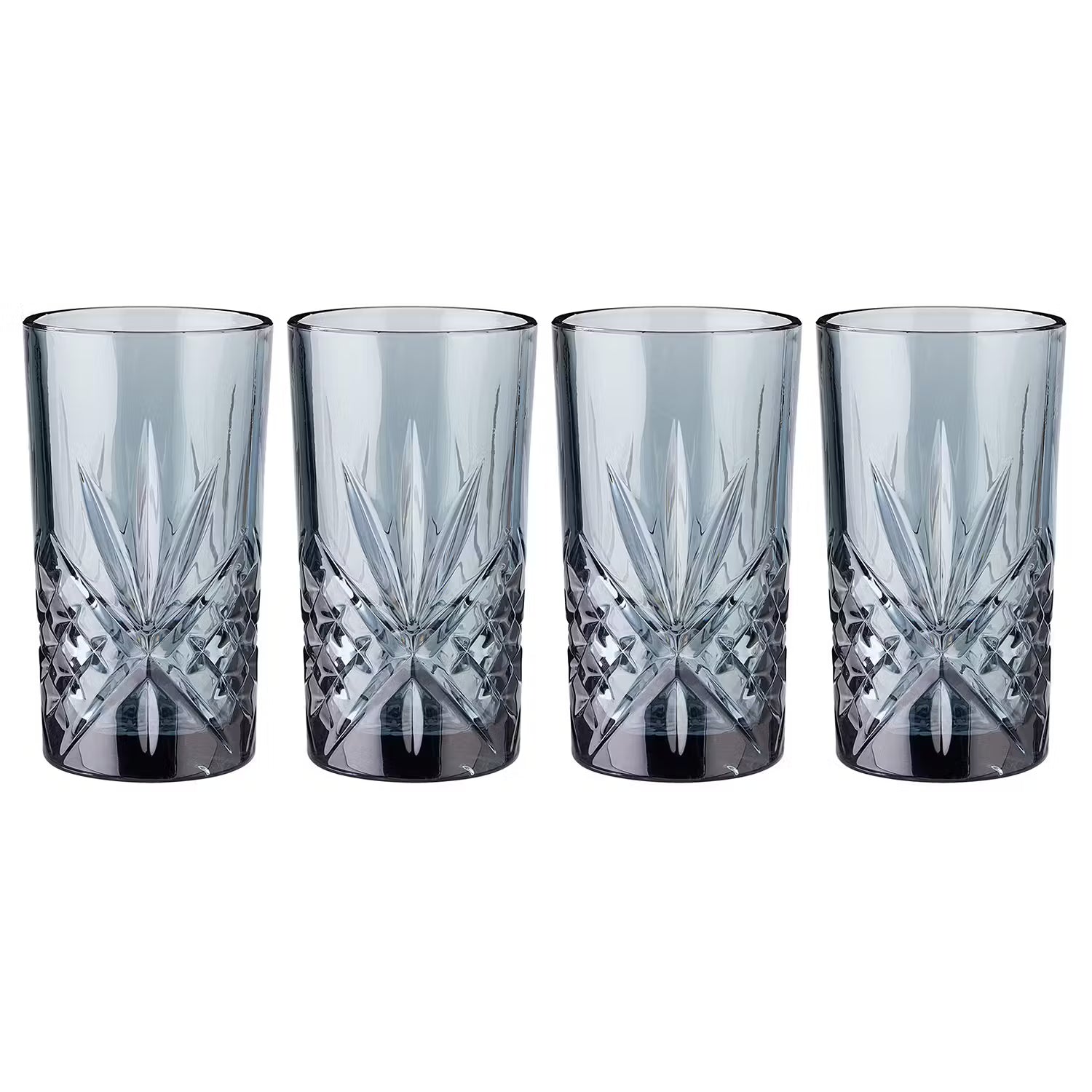 CRYSTAL CLUB Longdrinkglas 4er-Set - Farbglas - Dunkelgrau