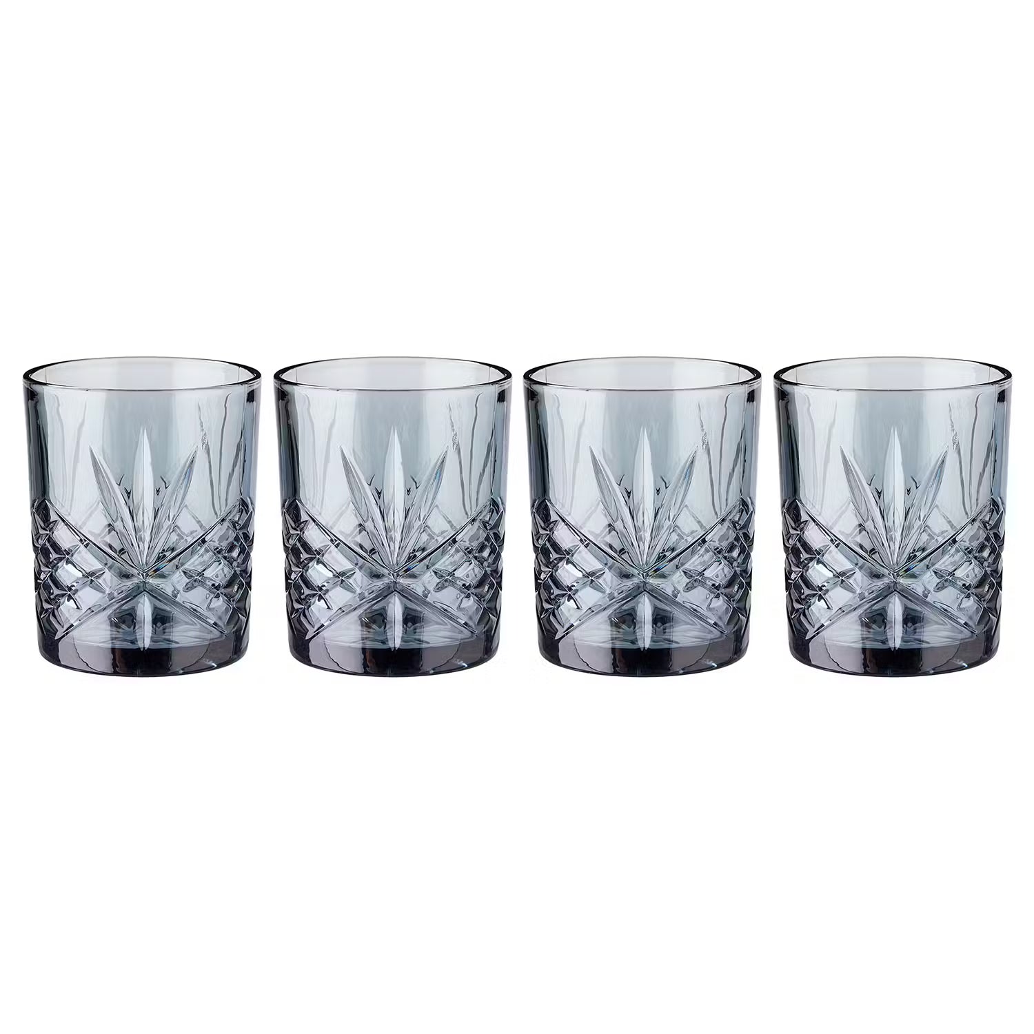 CRYSTAL CLUB Wasserglas 4er-Set - Farbglas - Dunkelgrau
