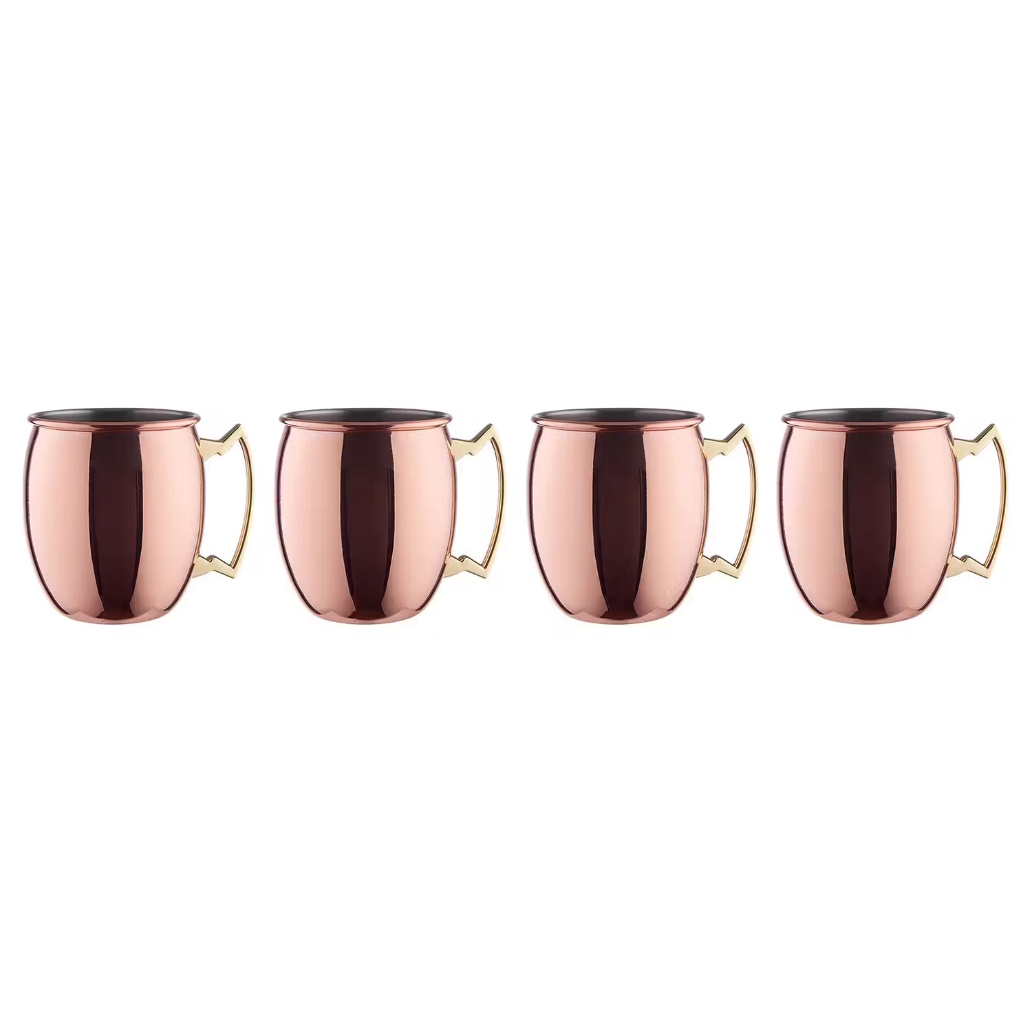 MOSCOW MULE Becher 4er-Set - Edelstahl - Gold; Pink