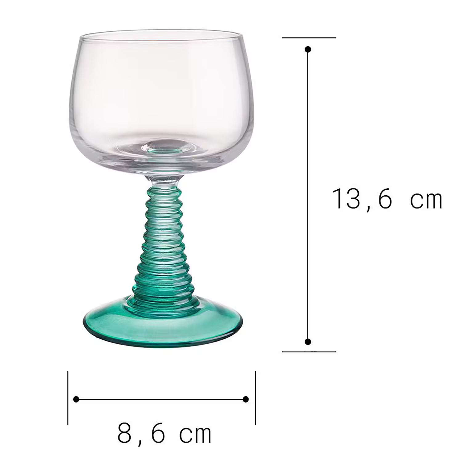 CONSTANCE Weinglas 6er-Set - Farbglas - Türkis