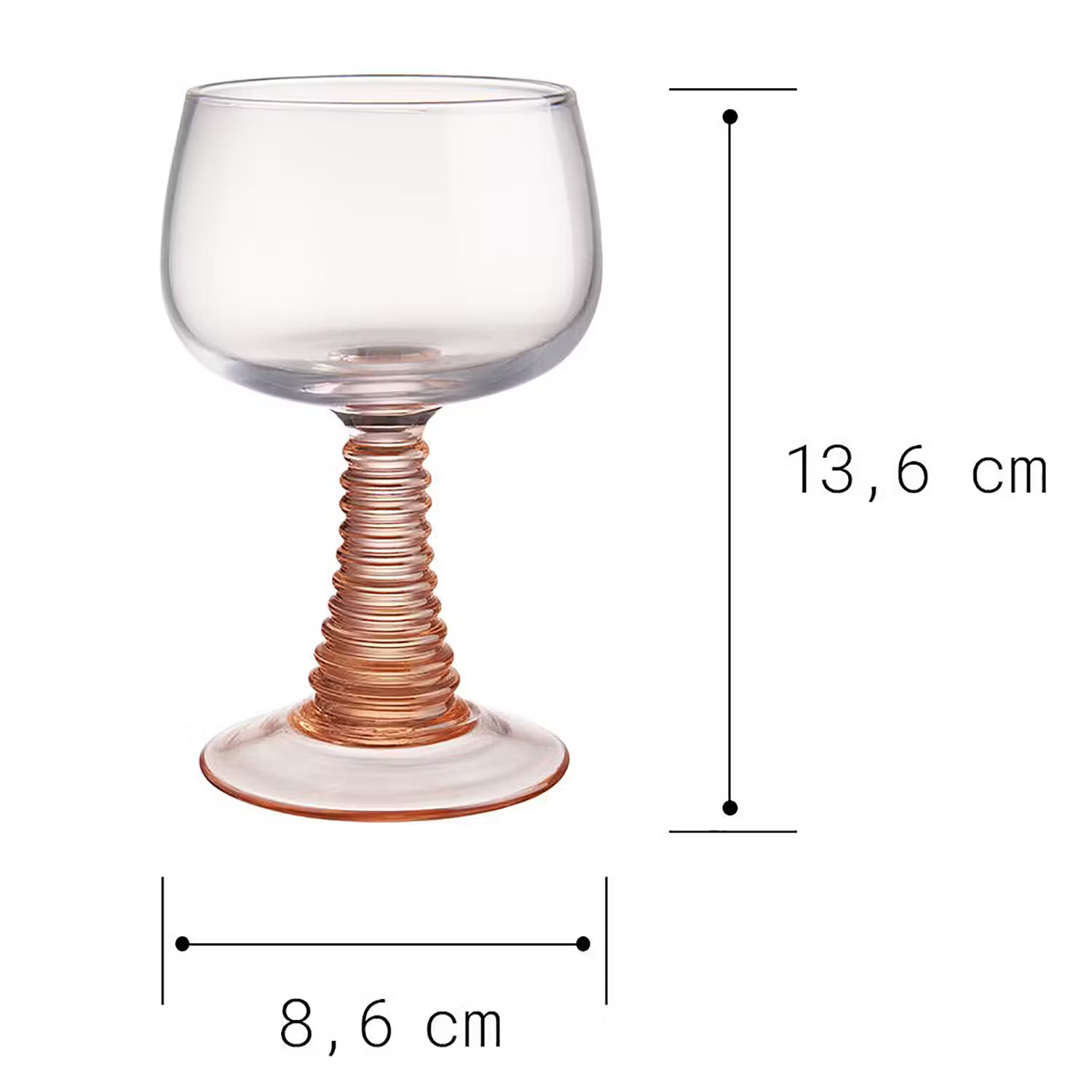 CONSTANCE Weinglas 6er-Set - Farbglas - Mandarine
