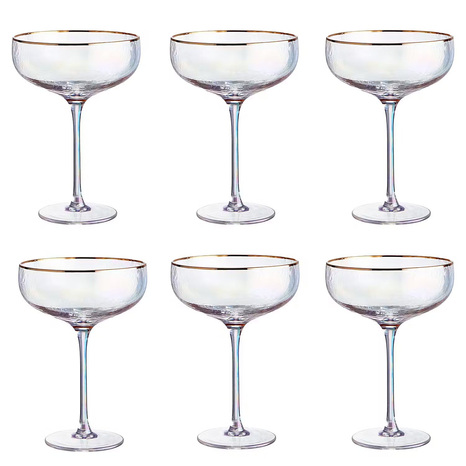 SMERALDA Champagnerschale 6er-Set - Klarglas - Transparent