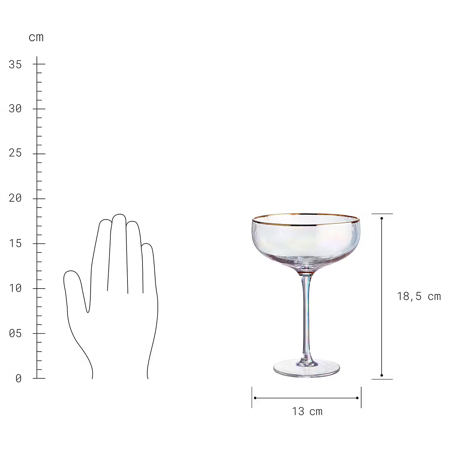 SMERALDA Champagnerschale 6er-Set - Klarglas - Transparent