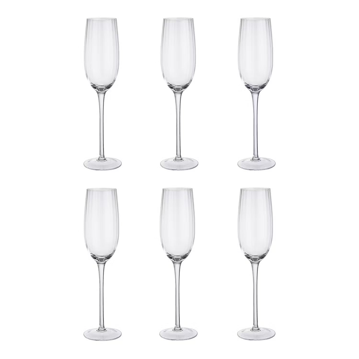 MODERN TIMES Champagnerflöte 6er-Set - Klarglas - Transparent