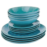 DE LA ROYA Geschirr-Set 12-tlg. - Keramik - Blau - Blau