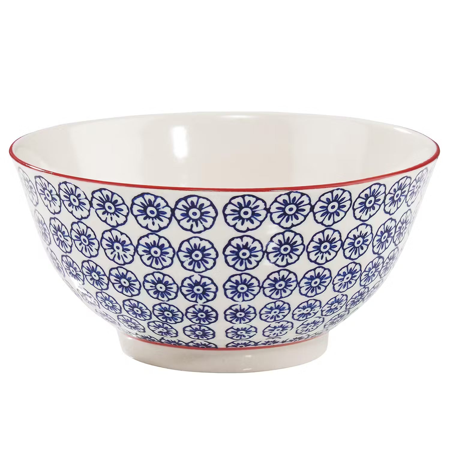 RETRO Frühstücks-Set 18-tlg. - Porzellan - Weiß / Blau / Rot