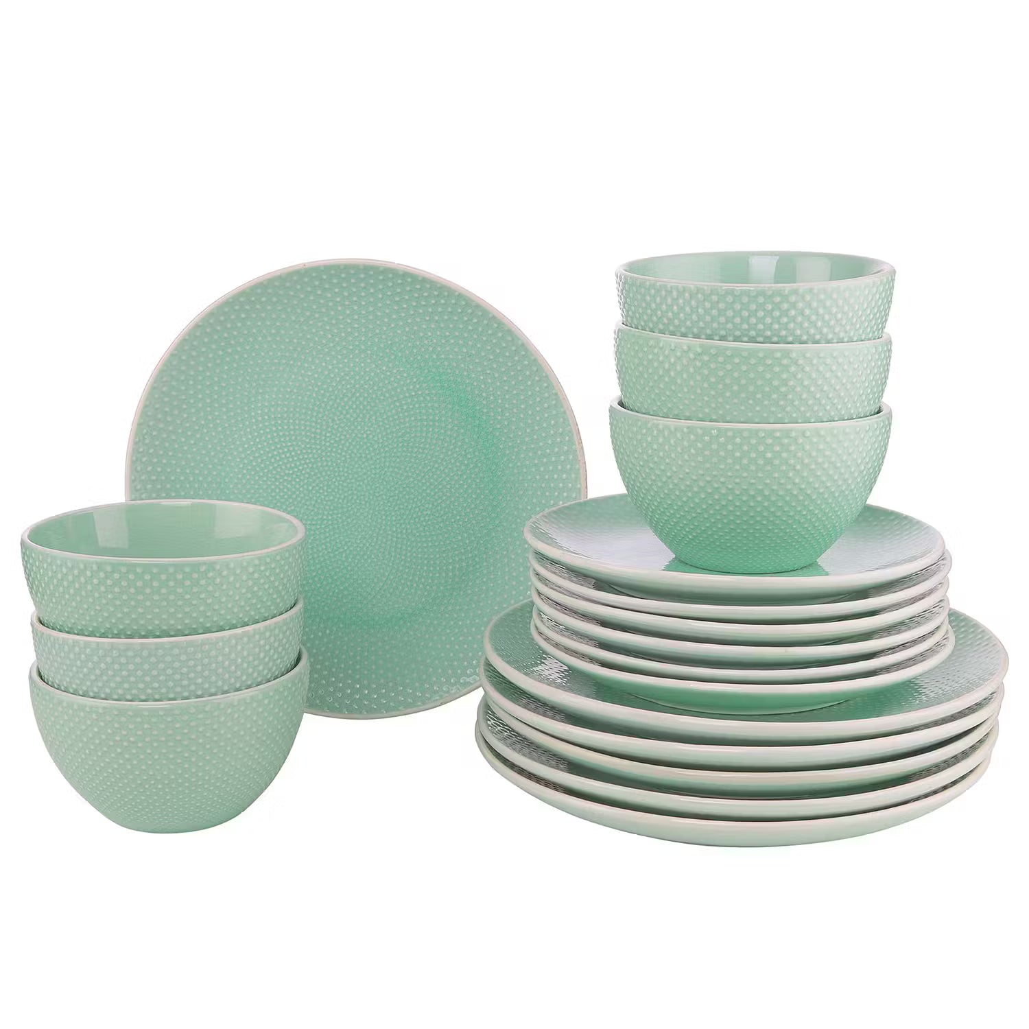 HANAMI Geschirr-Set 18-tlg. - Keramik - Mint - Mint