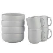 CASA NOVA Frühstücks-Set 8-tlg. - Keramik - Grau - Grau