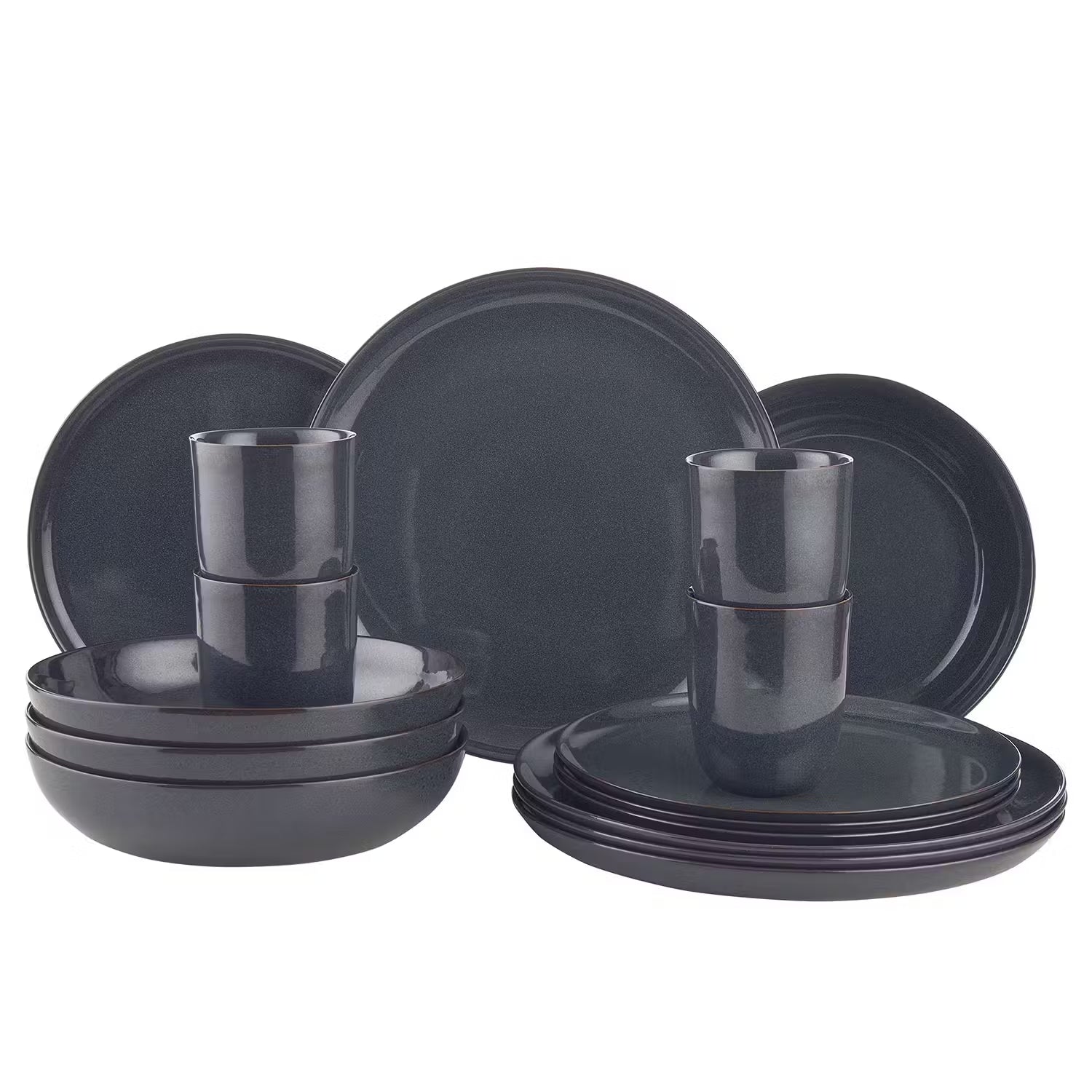 NATIVE Geschirr-Set 16-tlg. - Keramik - Dunkelblau