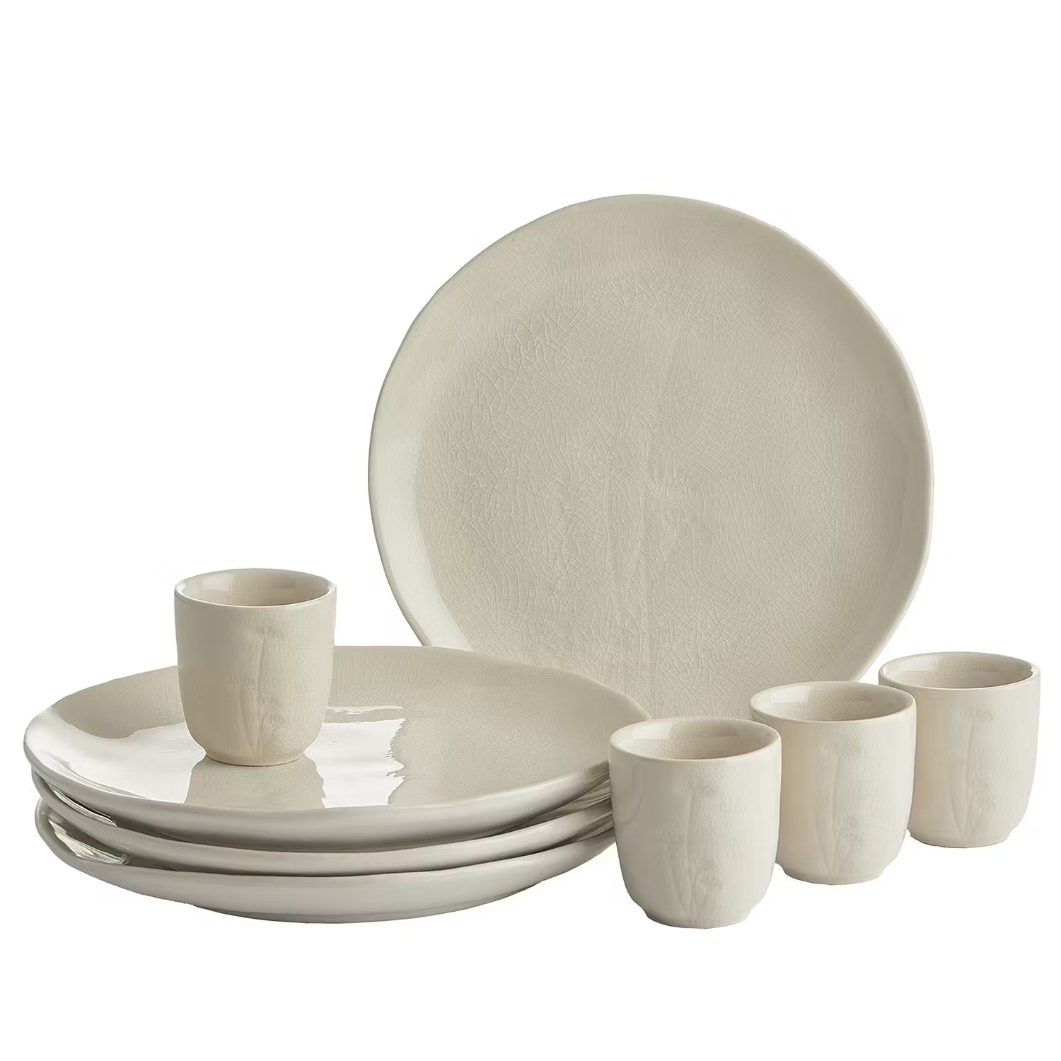 FLEUR Dinner-Set 12-tlg. - Keramik - Beige