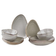 JAPANDI Geschirr-Set 12-tlg. - Porzellan - Beige
