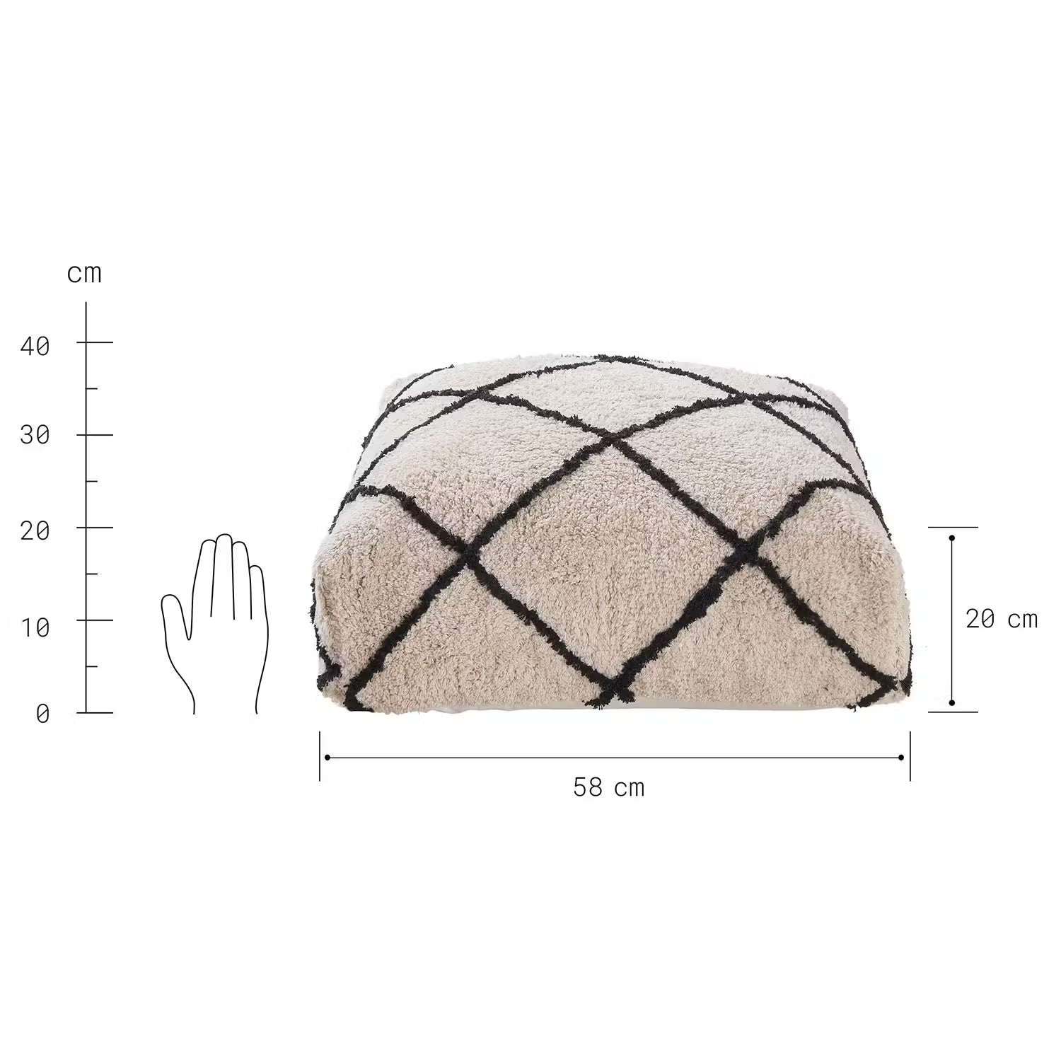 OASIS Bodenkissen - Baumwolle / Polyester - Creme