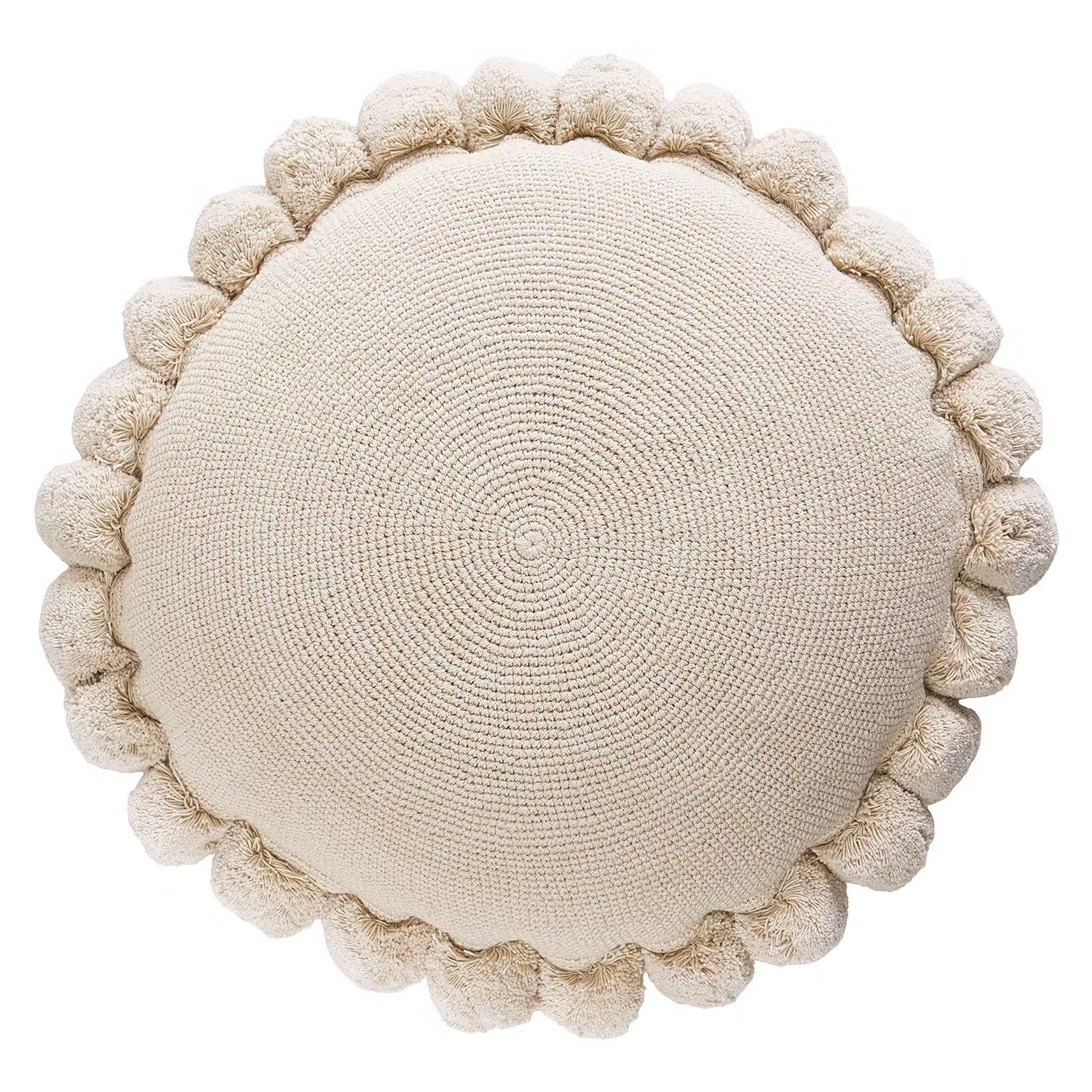 FLORES Dekokissen - Baumwolle / Polyester - Beige