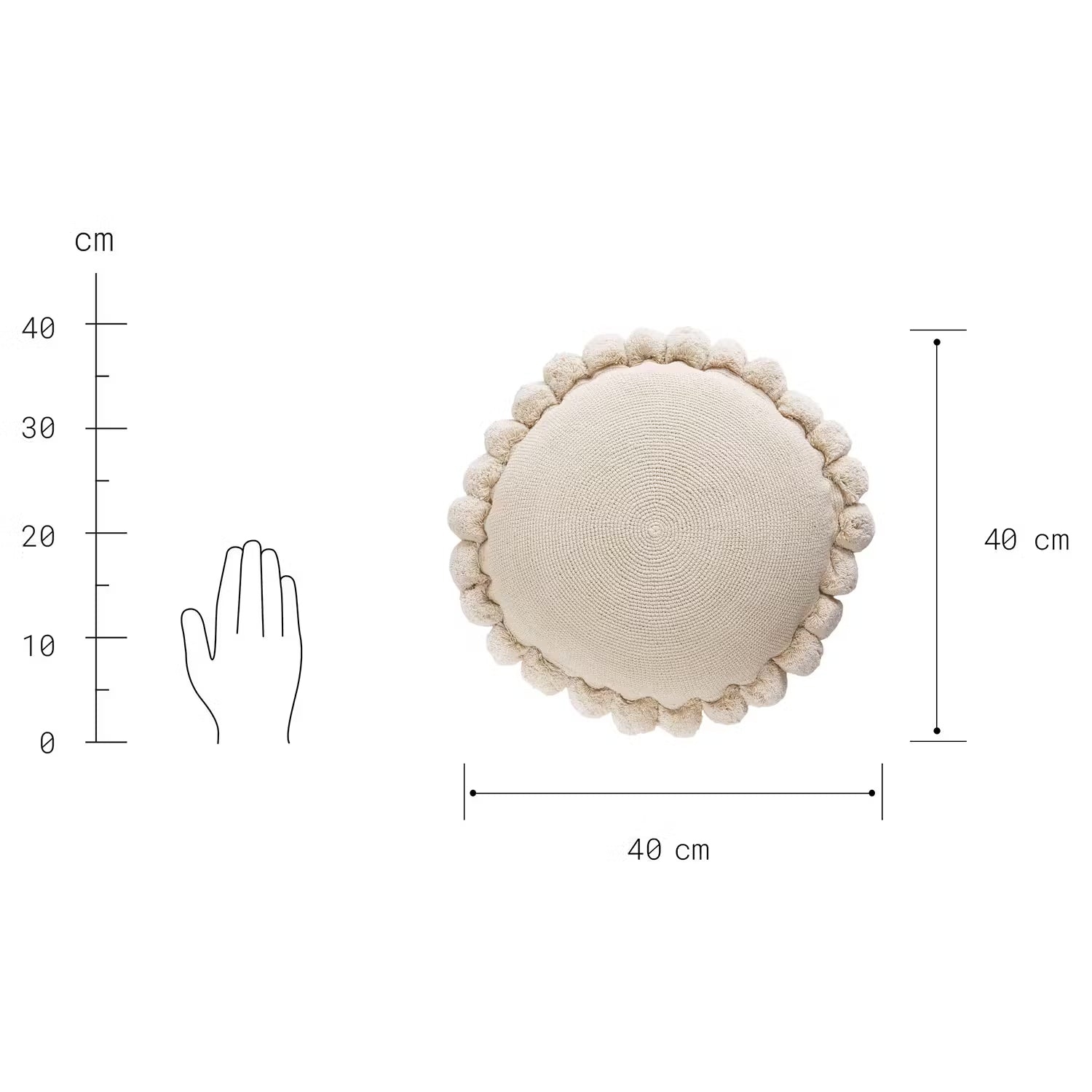 FLORES Dekokissen - Baumwolle / Polyester - Beige