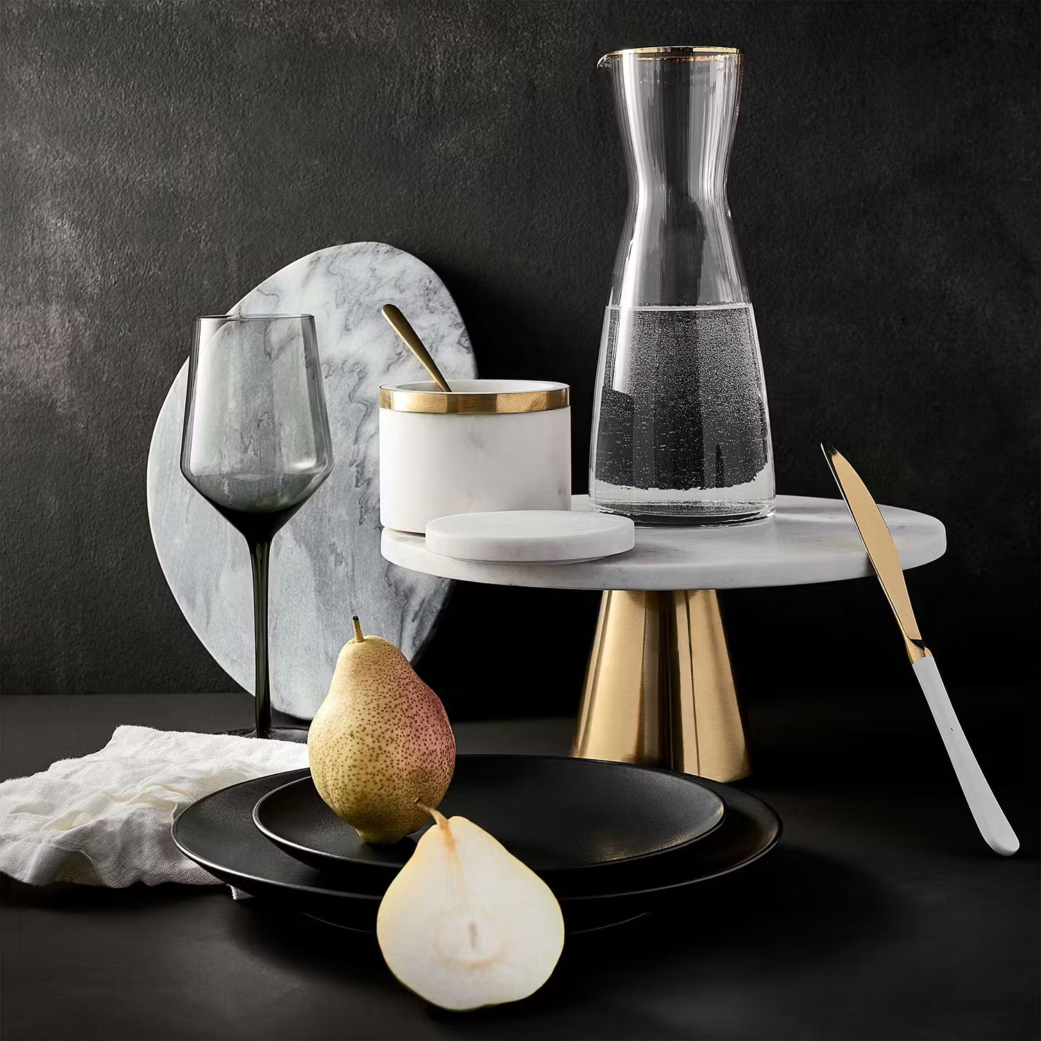 MARBLE Untersetzer 6er-Set - Marmor - Weiß