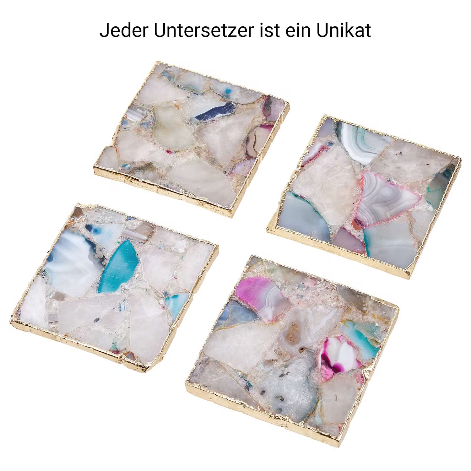 CRYSTAL Untersetzer Edelstein - Quarz - Mehrfarbig