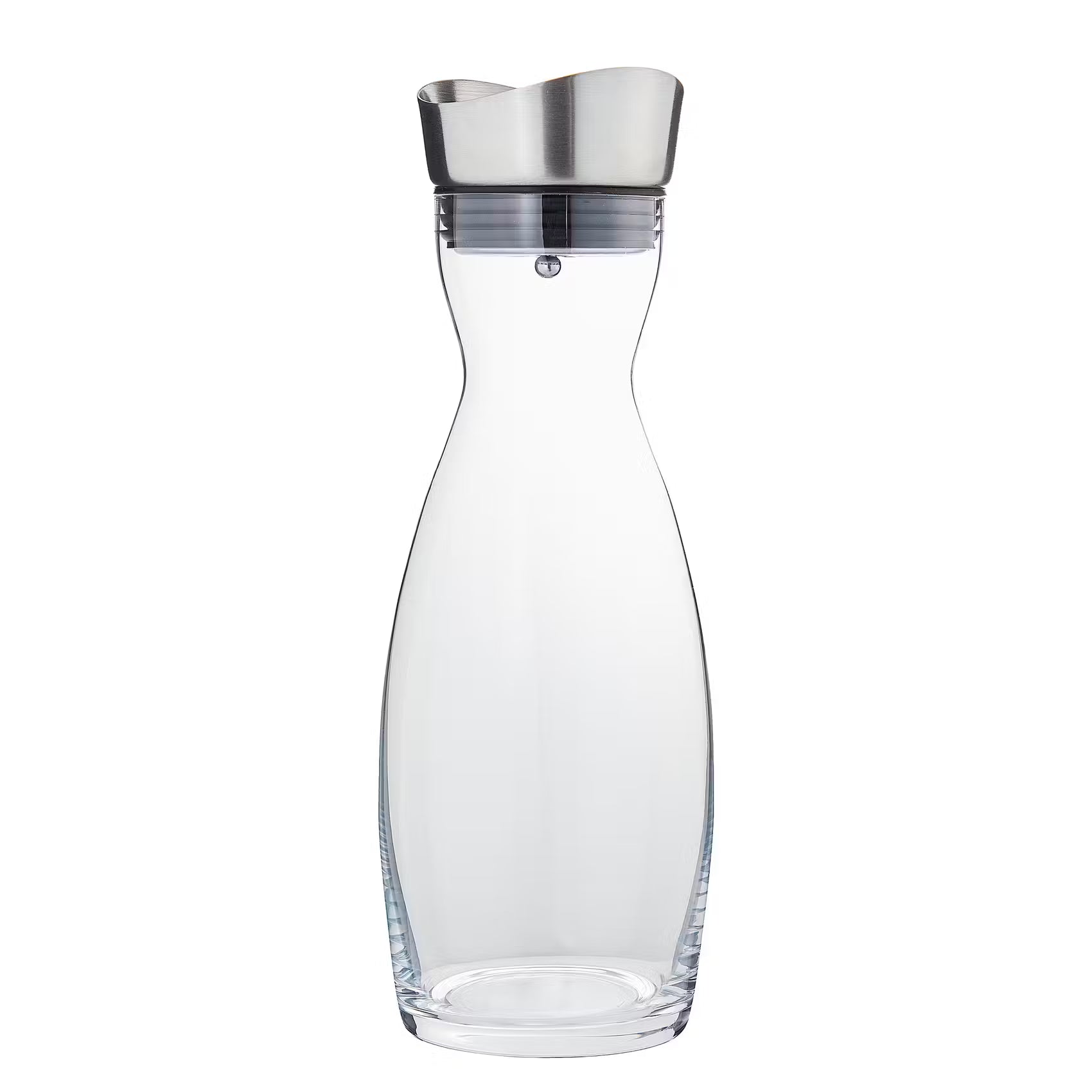AQUA Glaskaraffe - Klarglas / Edelstahl - Transparent