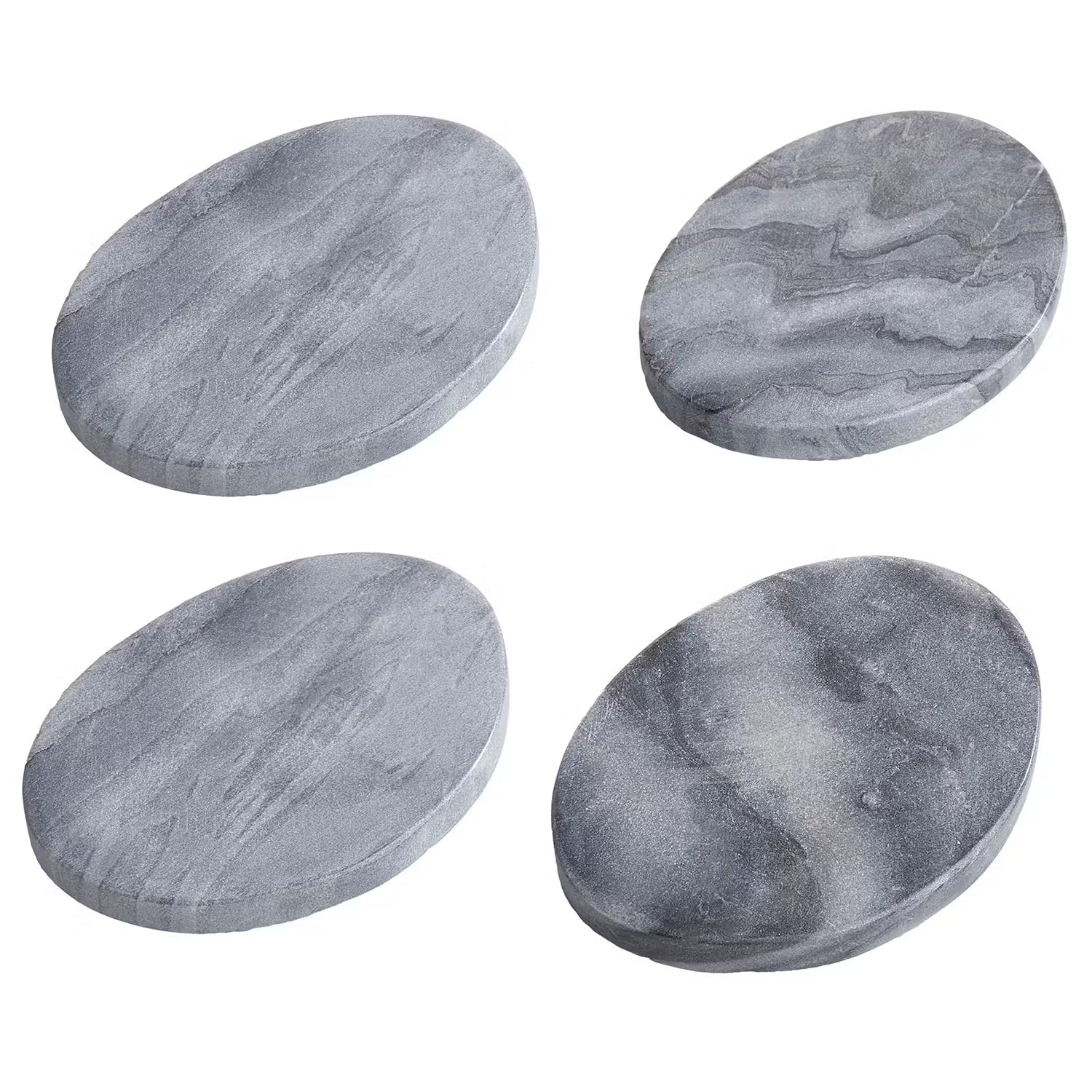 MARBLE Untersetzer 4er-Set - Marmor - Grau