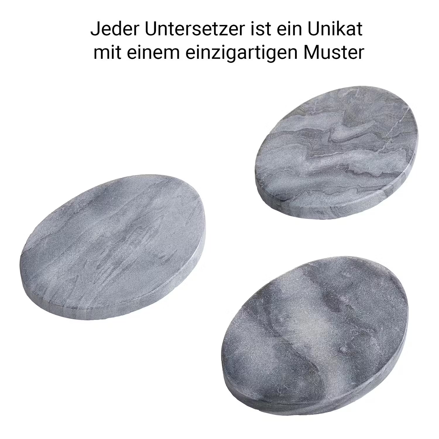 MARBLE Untersetzer 4er-Set - Marmor - Grau