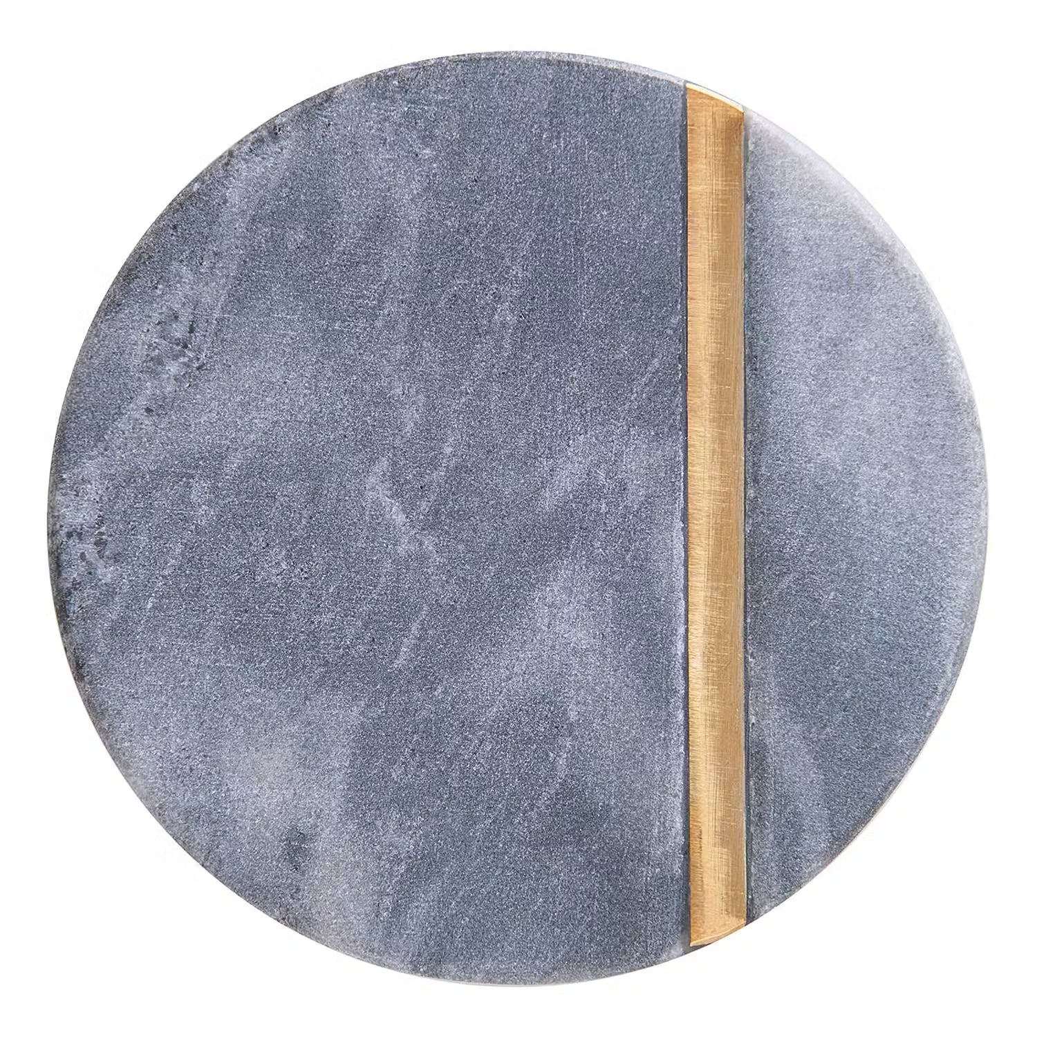 MARBLE Untersetzer 4er-Set - Messing / Mamor - Grau / Gold