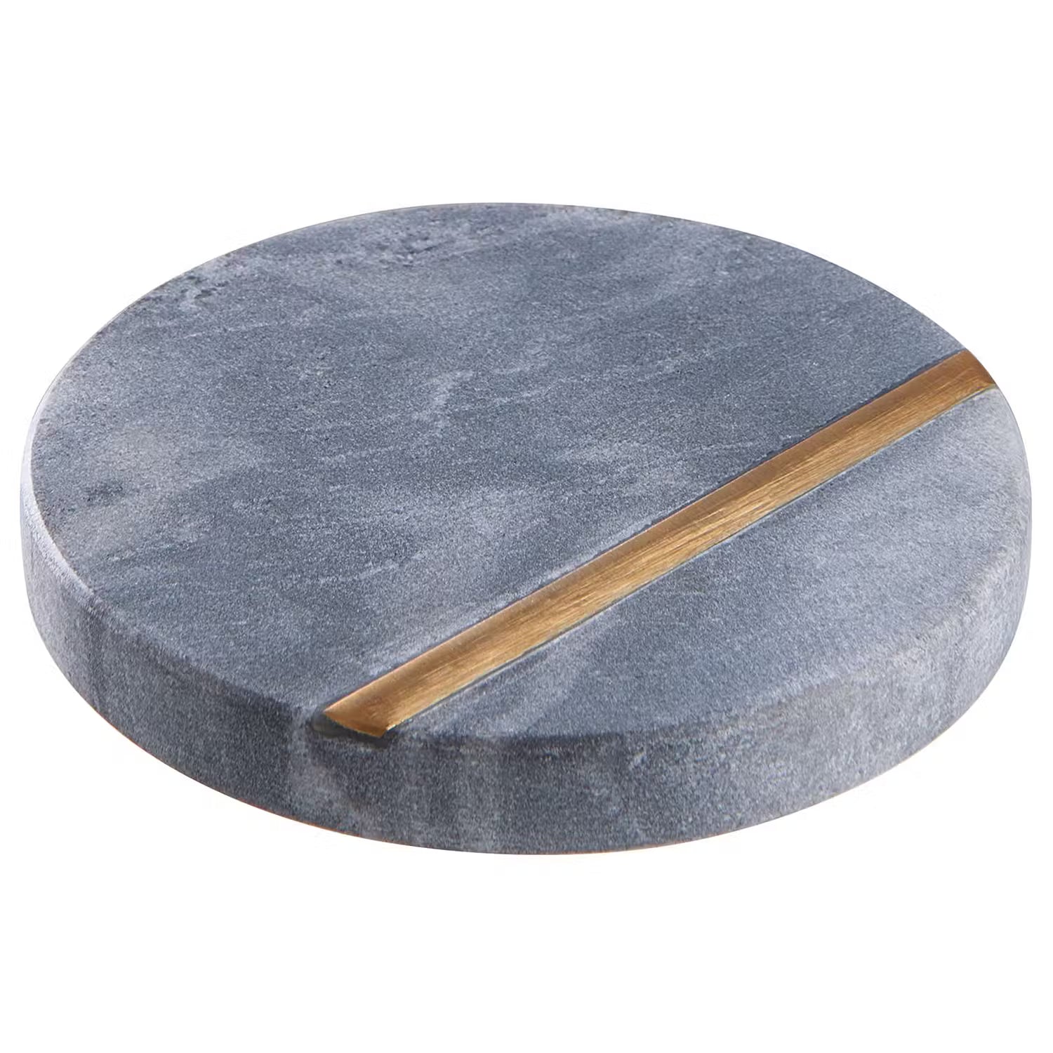 MARBLE Untersetzer 4er-Set - Messing / Mamor - Grau / Gold