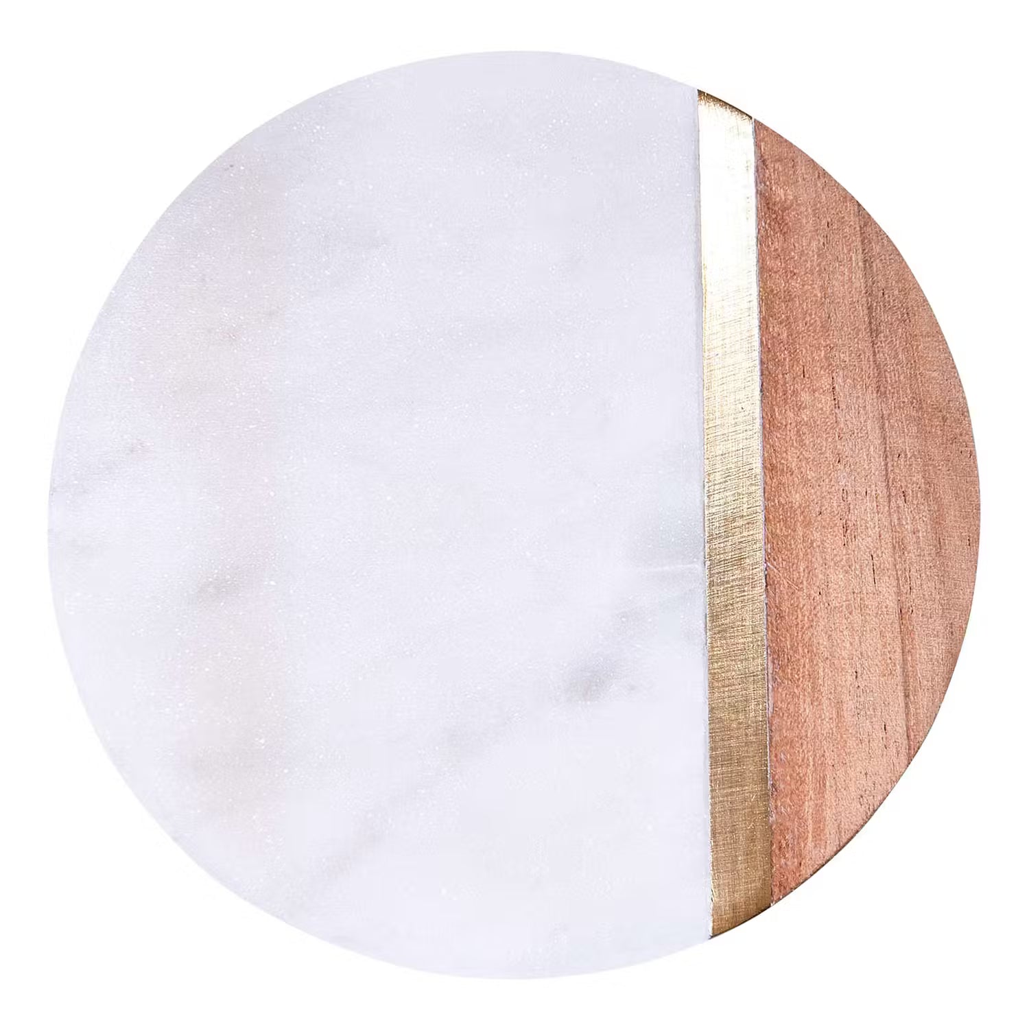 MARBLE KITCHEN Untersetzer 4er-Set - Messing / Mamor - Weiß