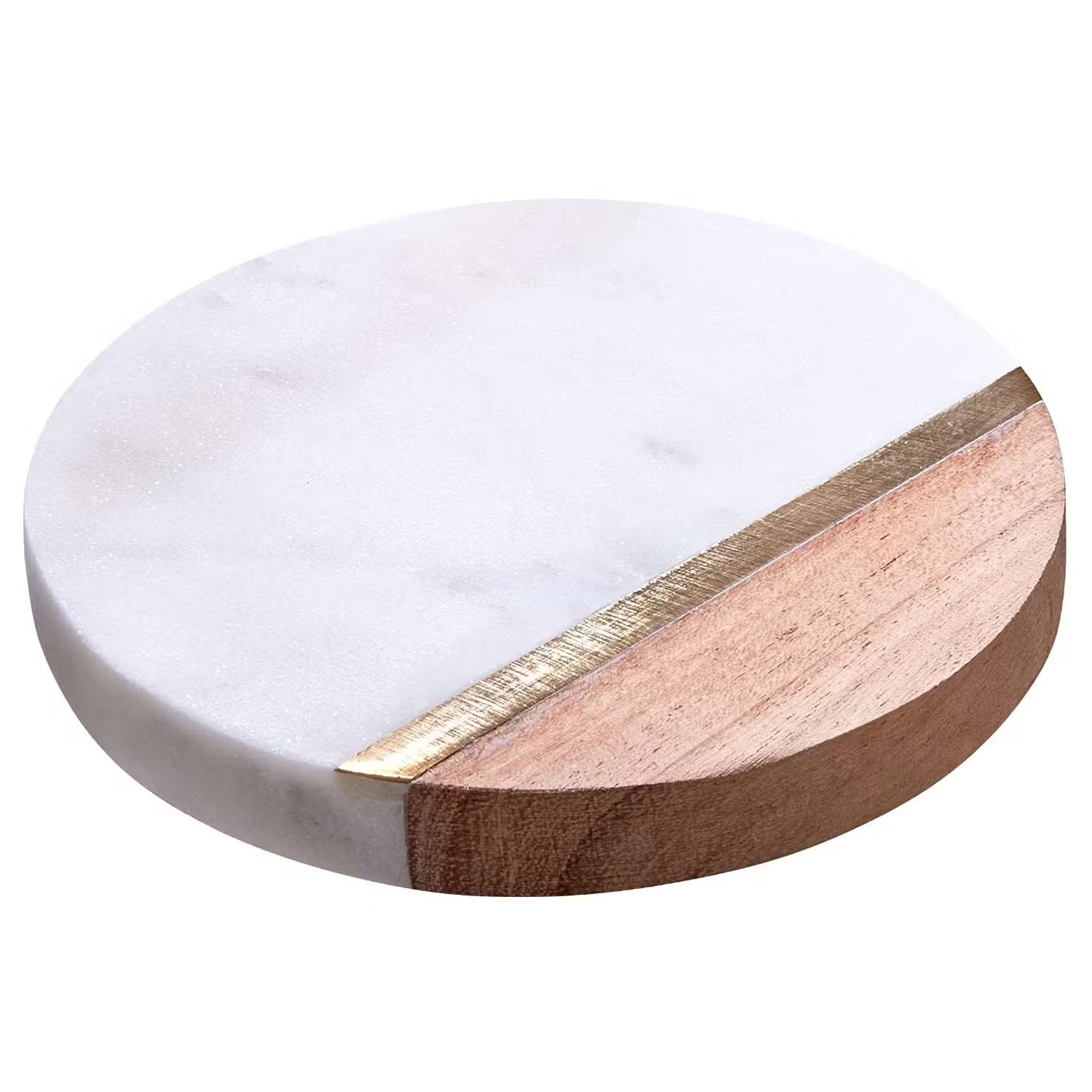 MARBLE KITCHEN Untersetzer 4er-Set - Messing / Mamor - Weiß