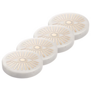 MARBLE Untersetzer 4er-Set - Messing / Mamor - Weiß / Gold