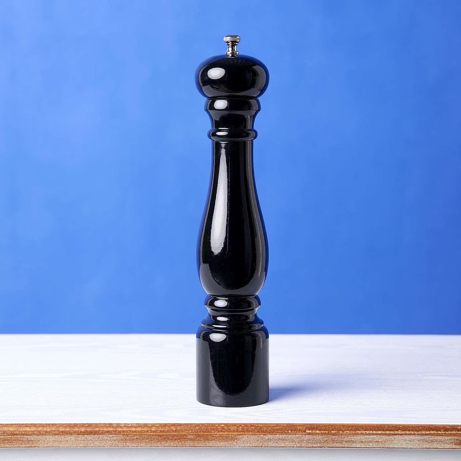 SPICE SCRAPER Pfeffermühle - Kautschukholz / Keramikmahlwerk - Schwarz