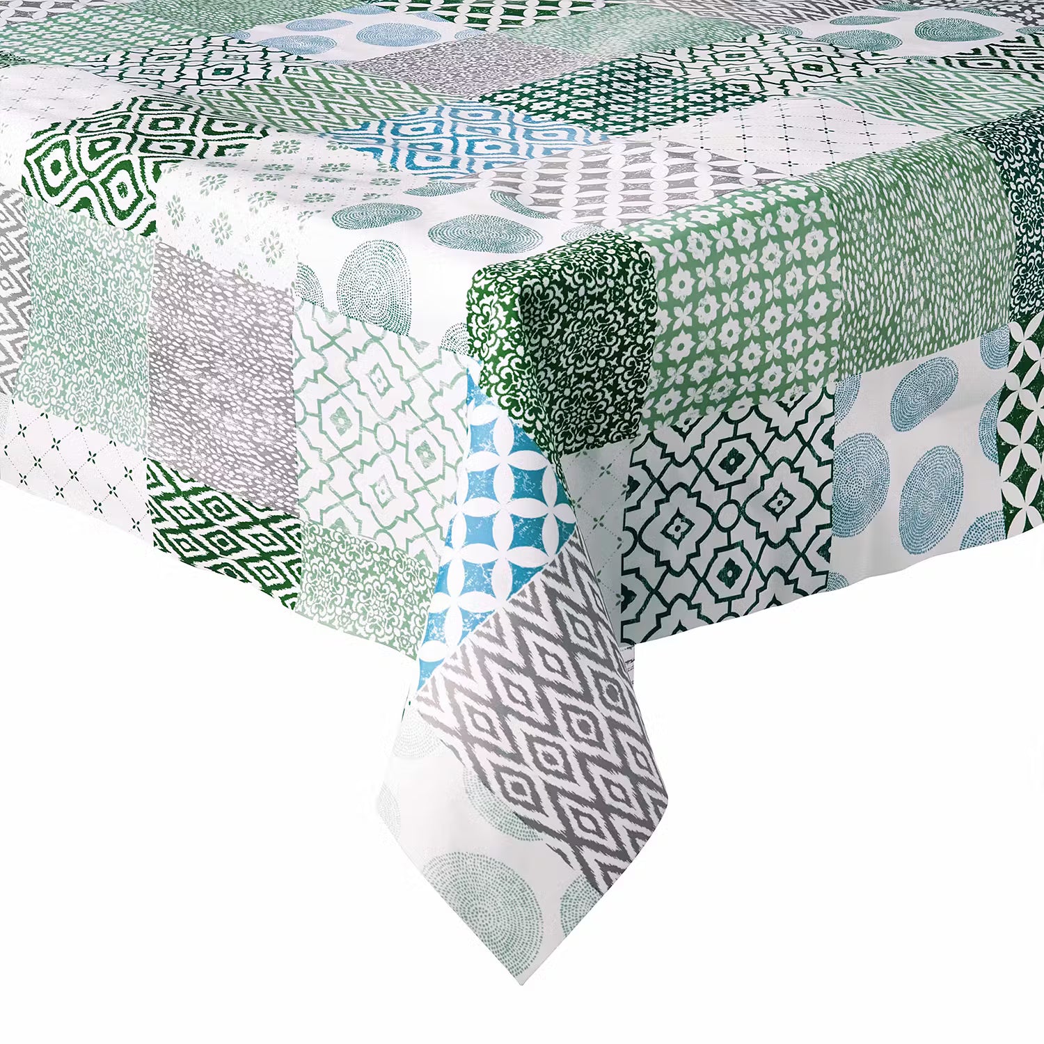 WATERPROOF Waschtischdecke Patchwork - Webstoff - Grün - 200 x 140 cm
