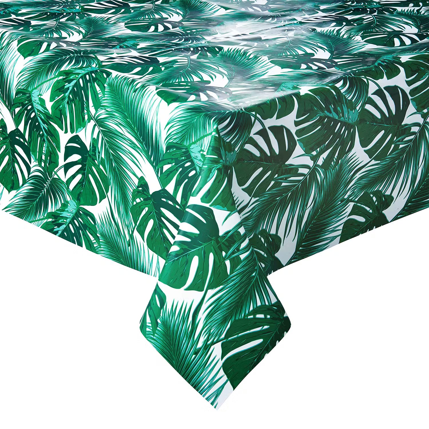 WATERPROOF Waschtischdecke Monstera - Webstoff - Dunkelgrün - 200 x 140 cm