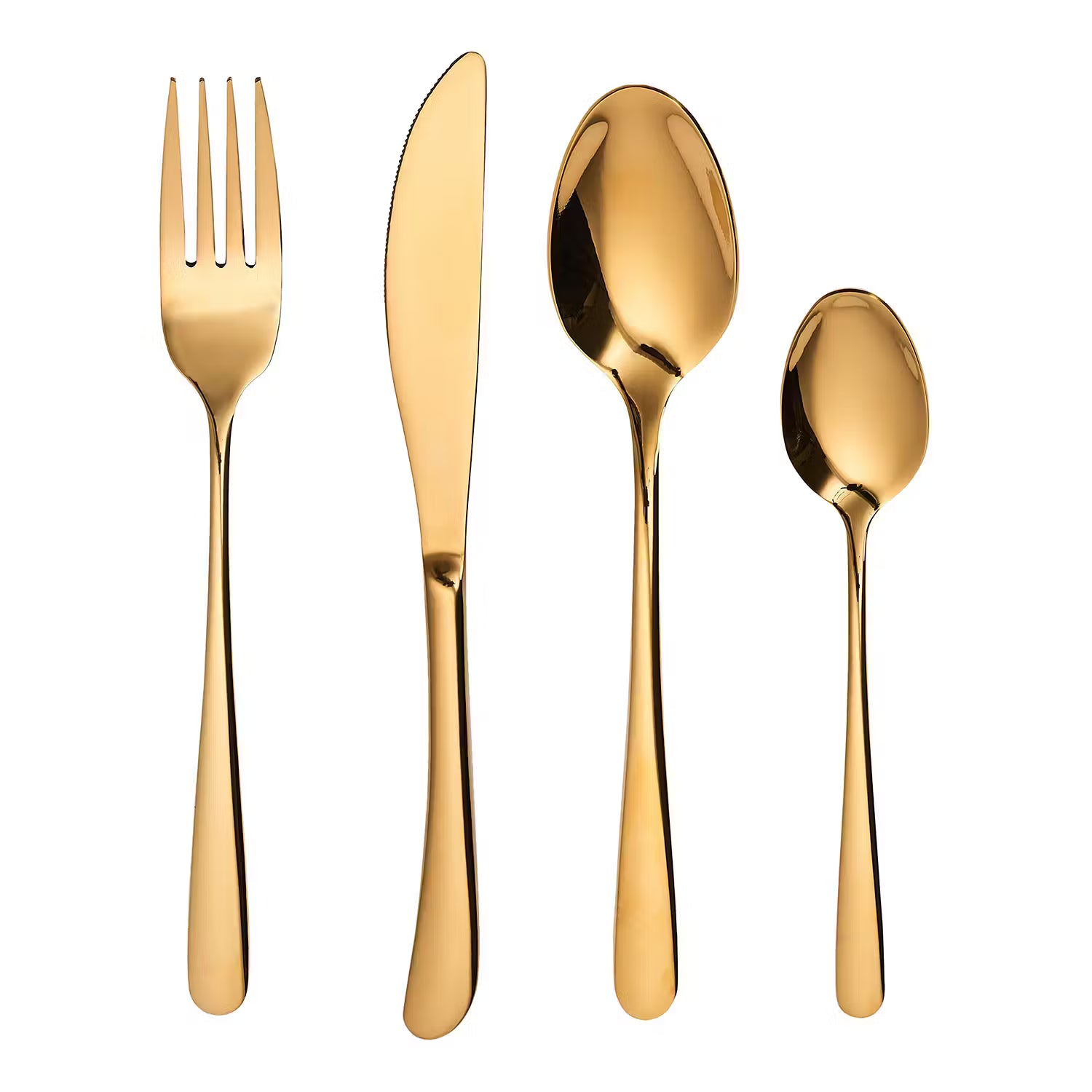 QUEENS Besteck-Set 4-tlg. - Edelstahl - Gold