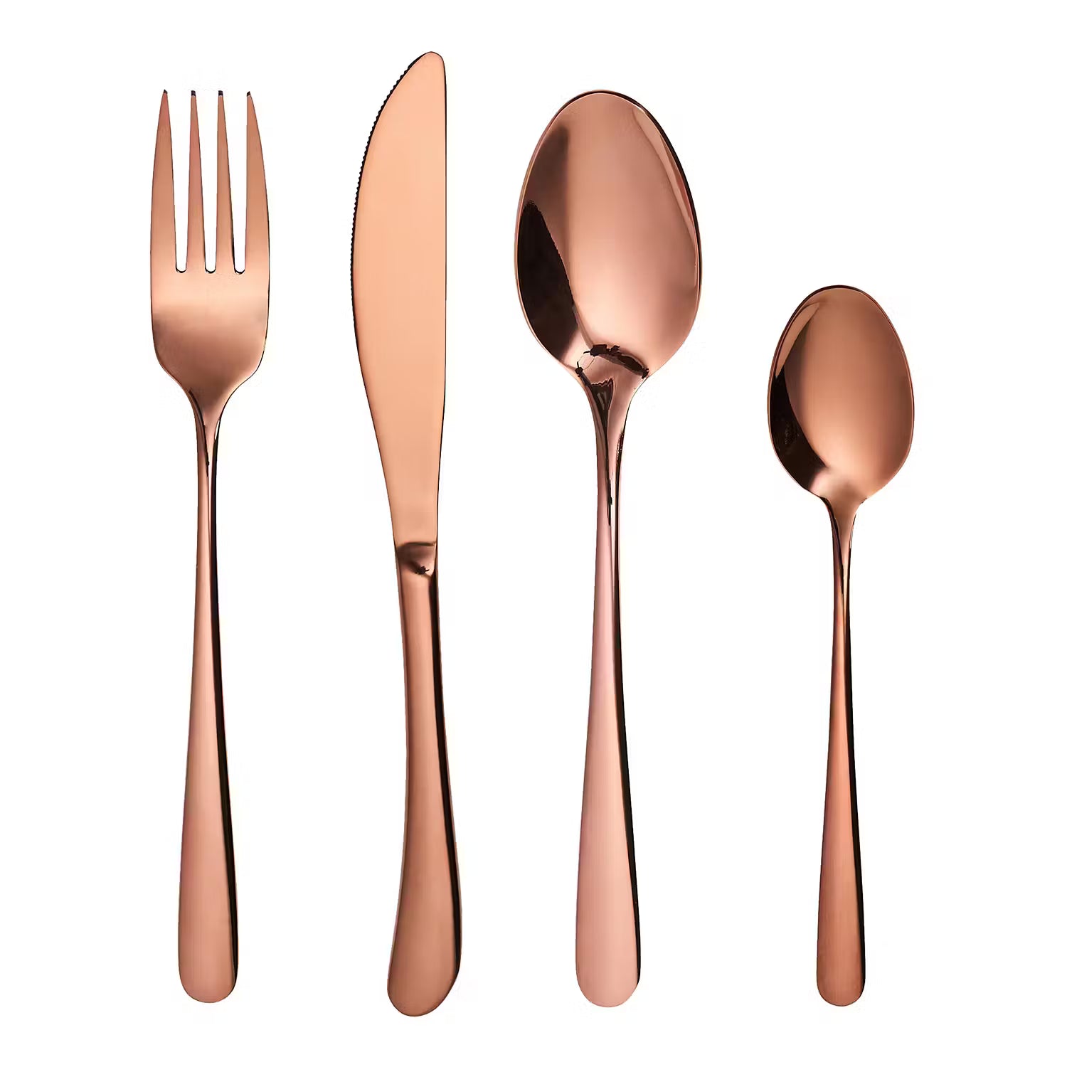 QUEENS Besteck-Set 4-tlg. - Edelstahl - Roségold