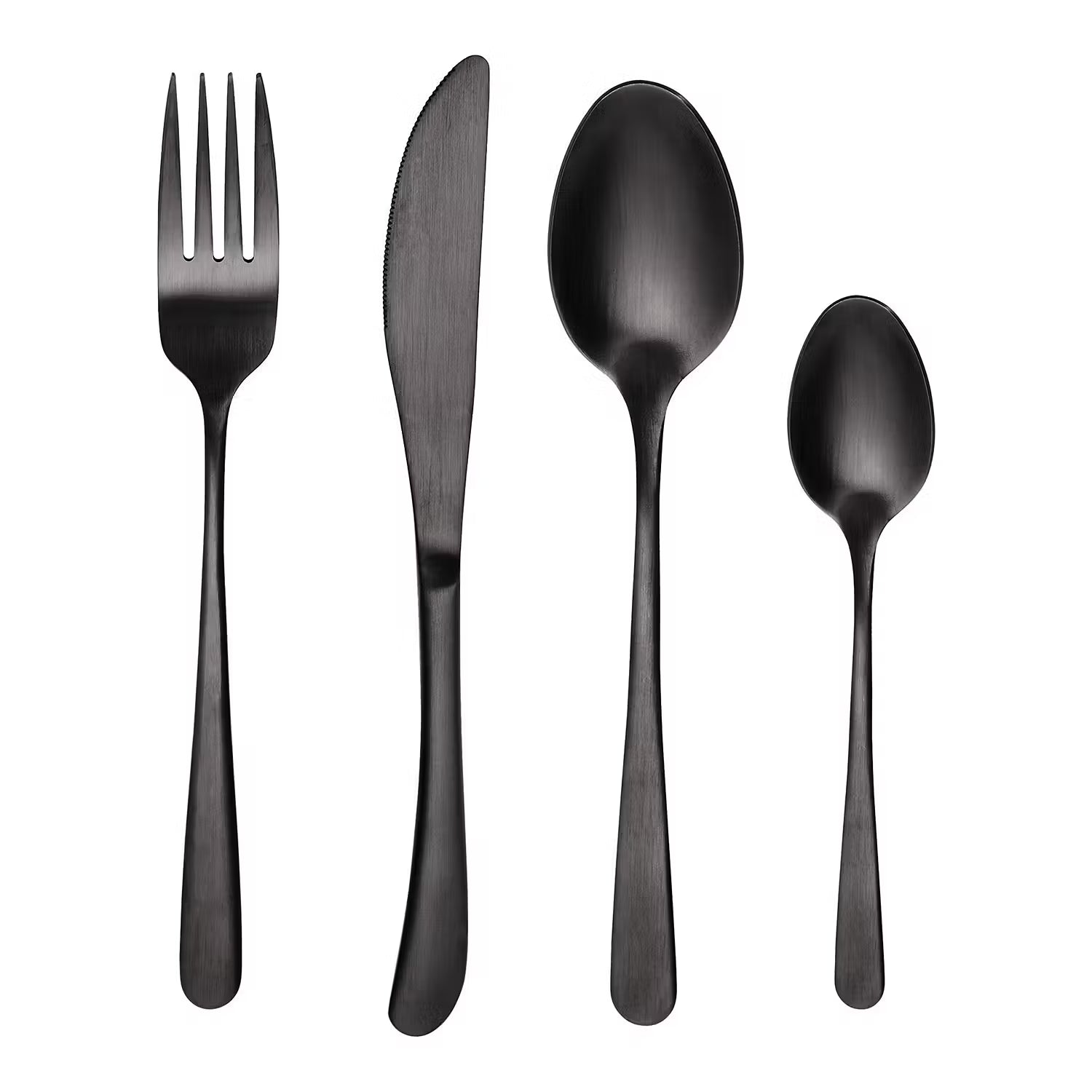 KINGS Besteck-Set 16-tlg. - Edelstahl - Hochglanz Schwarz