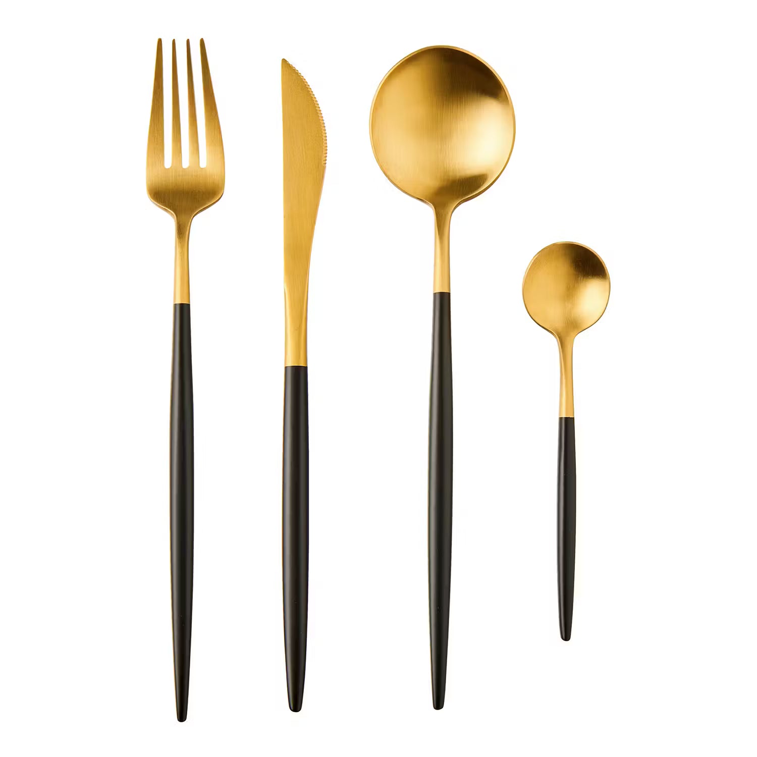 STILETTO Besteck-Set 16-tlg. - Edelstahl - Schwarz / Gold
