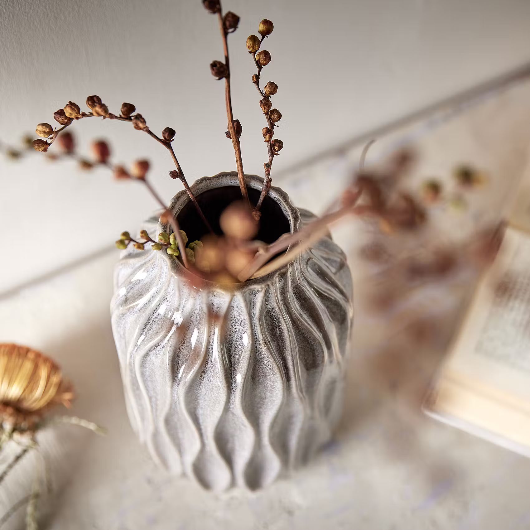 VASE NORDIC SEA - Keramik - Grau
