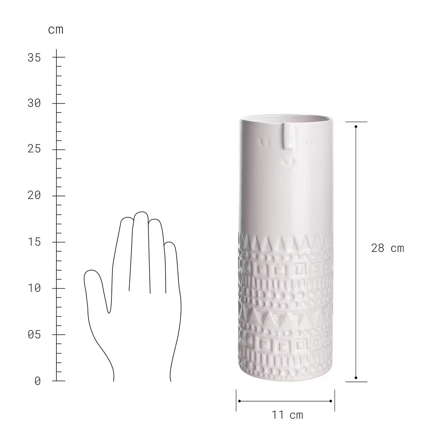 Deko-Vase ARTIST - Terracotta - Weiß