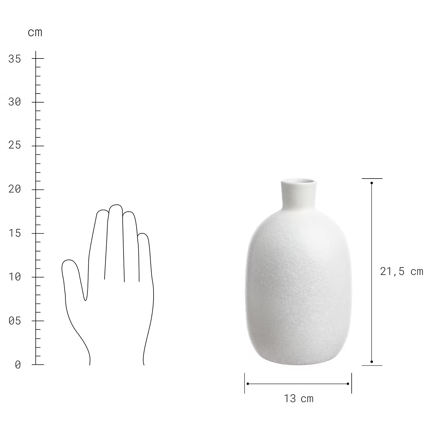 FINJA Vase - Terracotta - Beige / Weiß