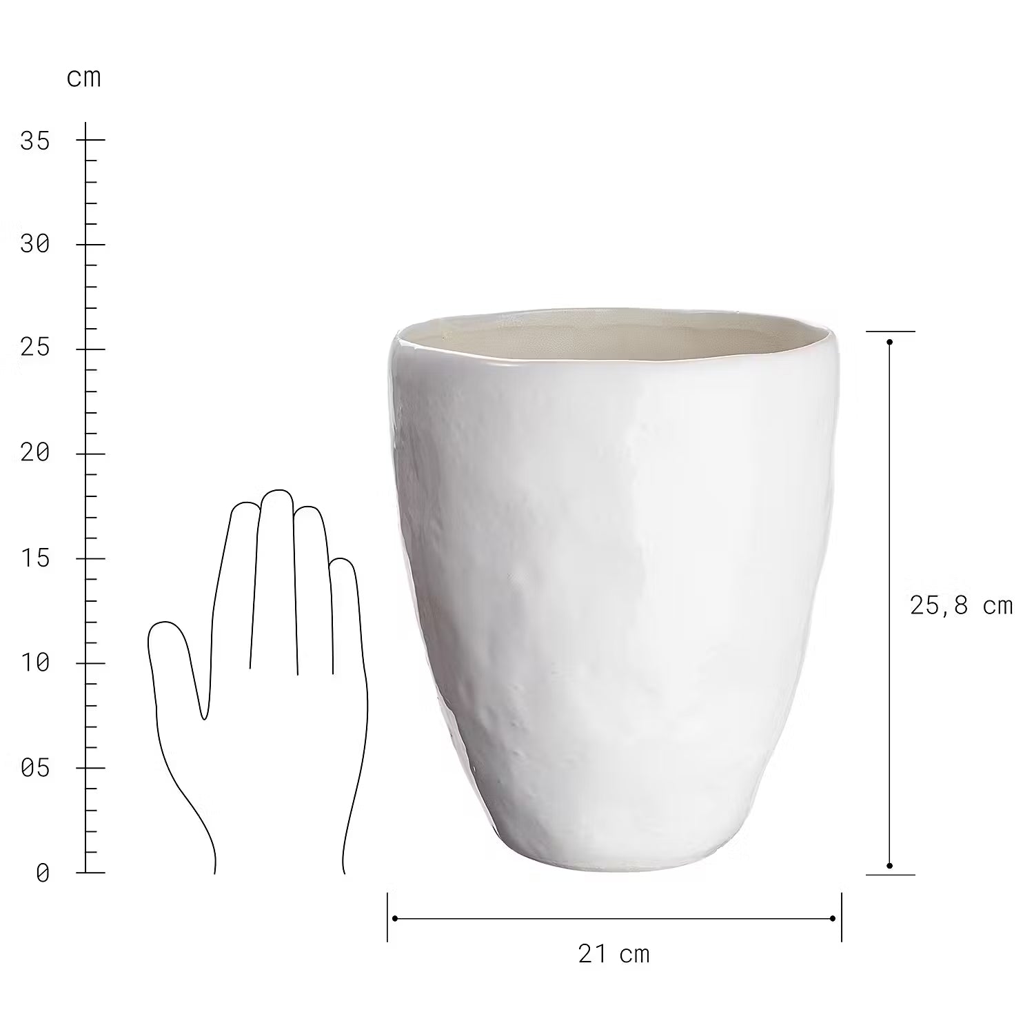 BRIDGET Vase - Keramik - Weiß