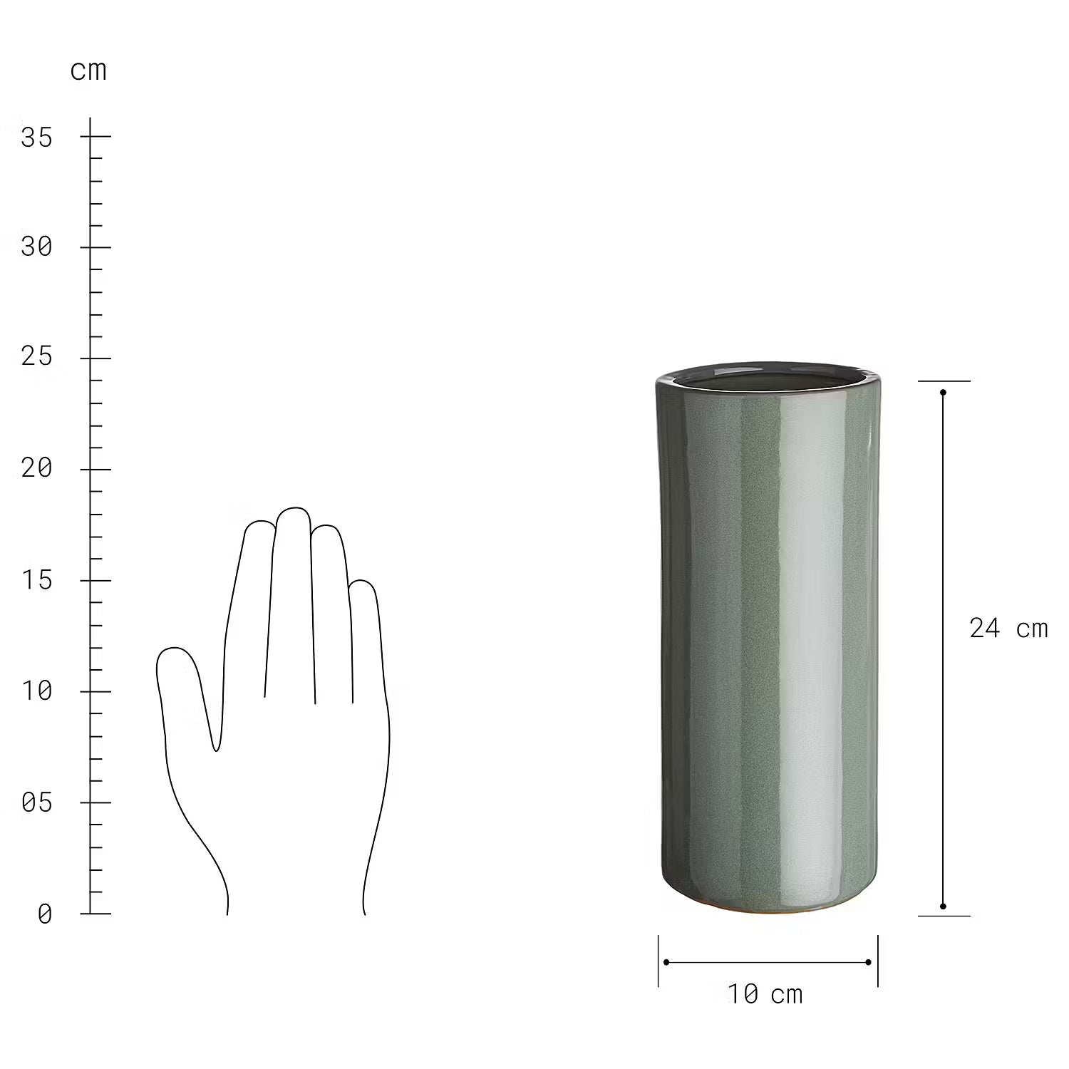 GLAZE Vase - Keramik - Grün