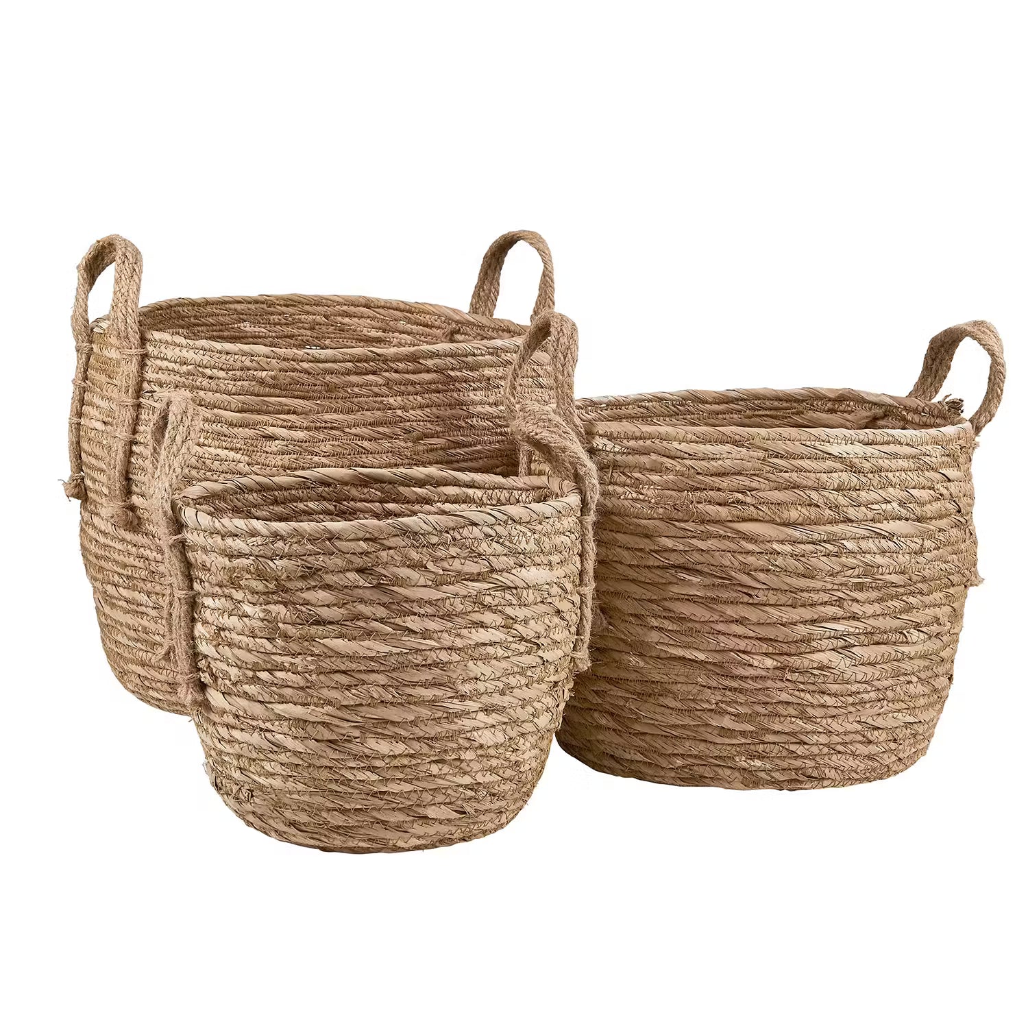RUSH ROPE Korb - Jute / Wasserhyazinthe - Natur - Durchmesser: 33 cm