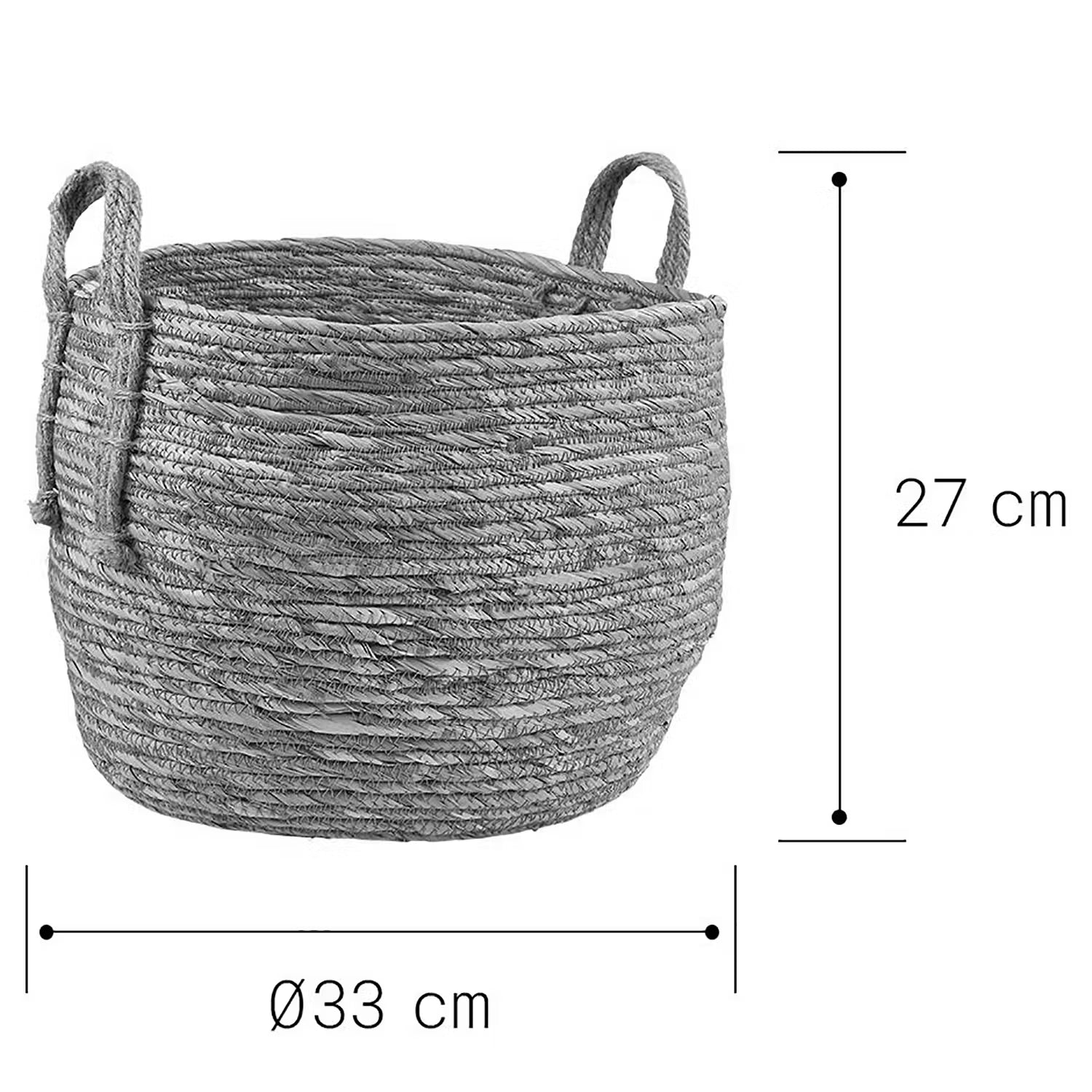 RUSH ROPE Korb - Jute / Wasserhyazinthe - Natur - Durchmesser: 33 cm