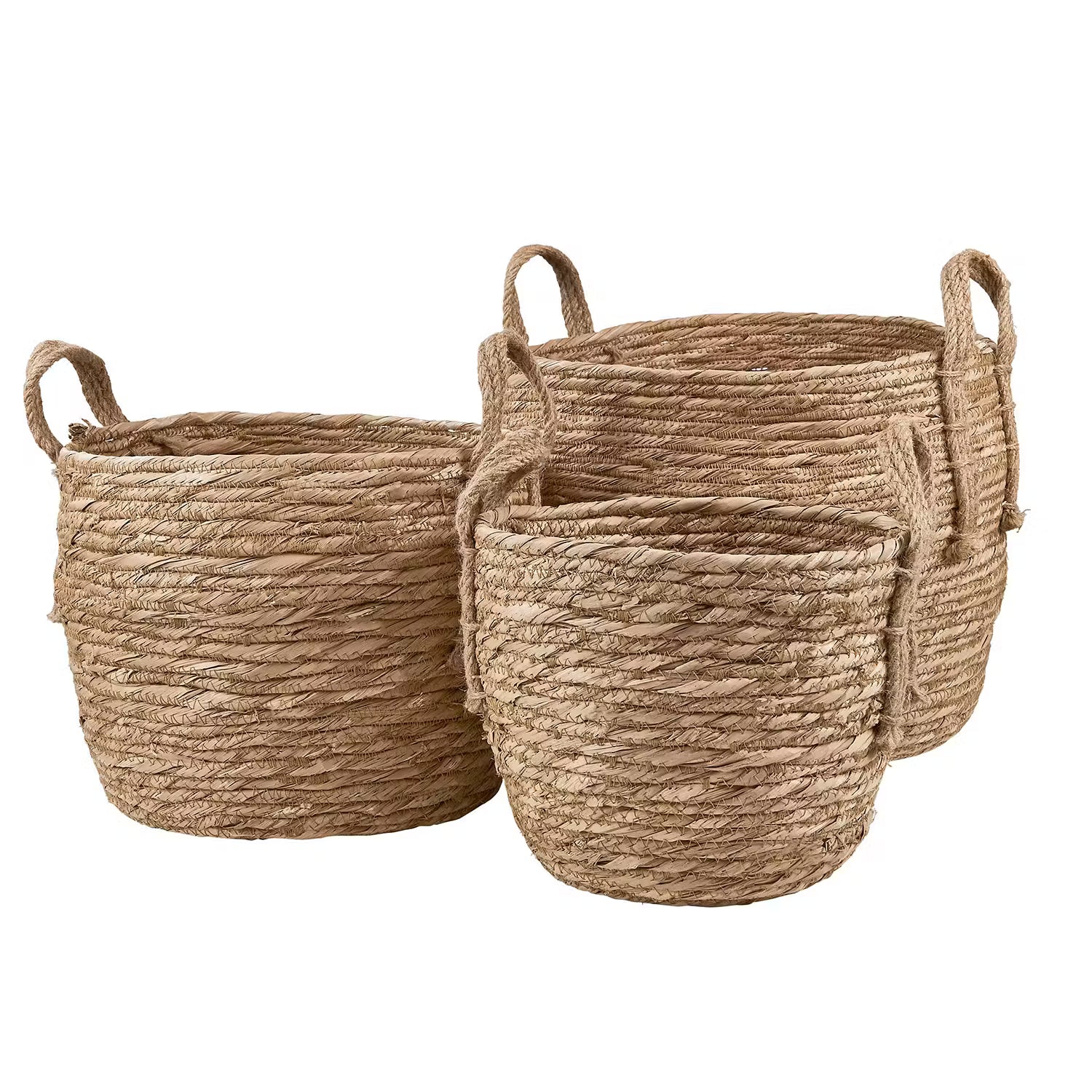 RUSH ROPE Korb - Jute / Wasserhyazinthe - Natur - Durchmesser: 25 cm