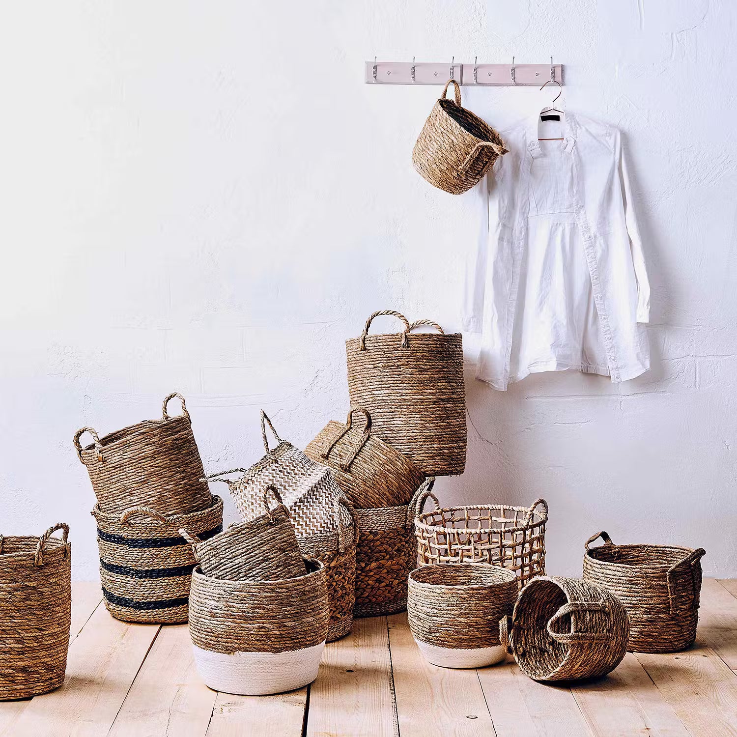 RUSH ROPE Korb - Jute / Wasserhyazinthe - Natur - Durchmesser: 29 cm