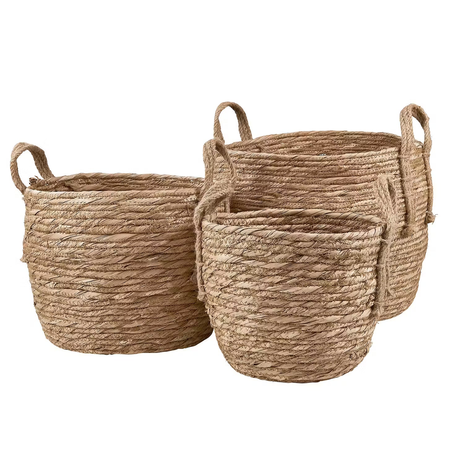 RUSH ROPE Korb - Jute / Wasserhyazinthe - Natur - Durchmesser: 29 cm